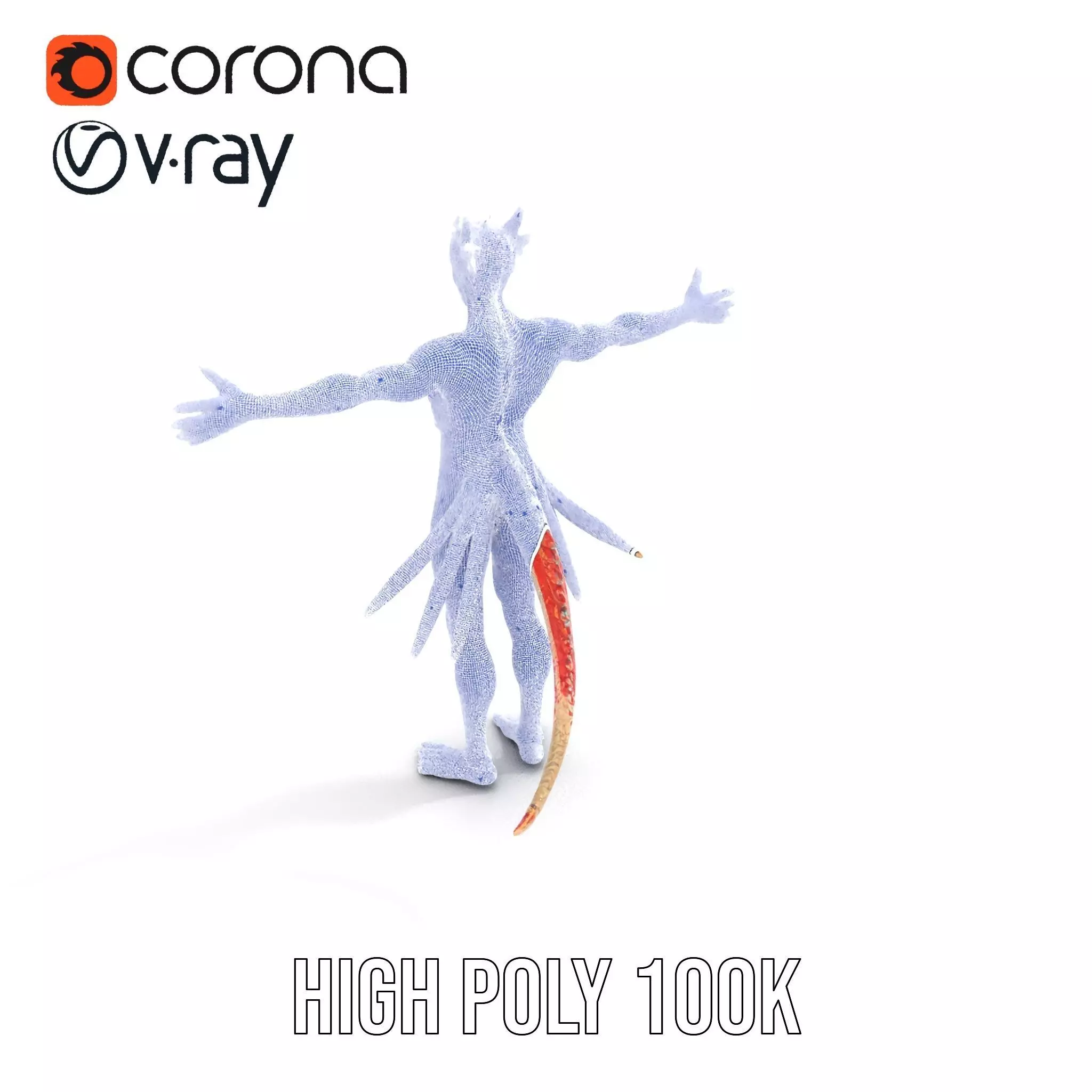 Fantasy Creature Model Pack with Feathered Details Low-poly 3D model_33