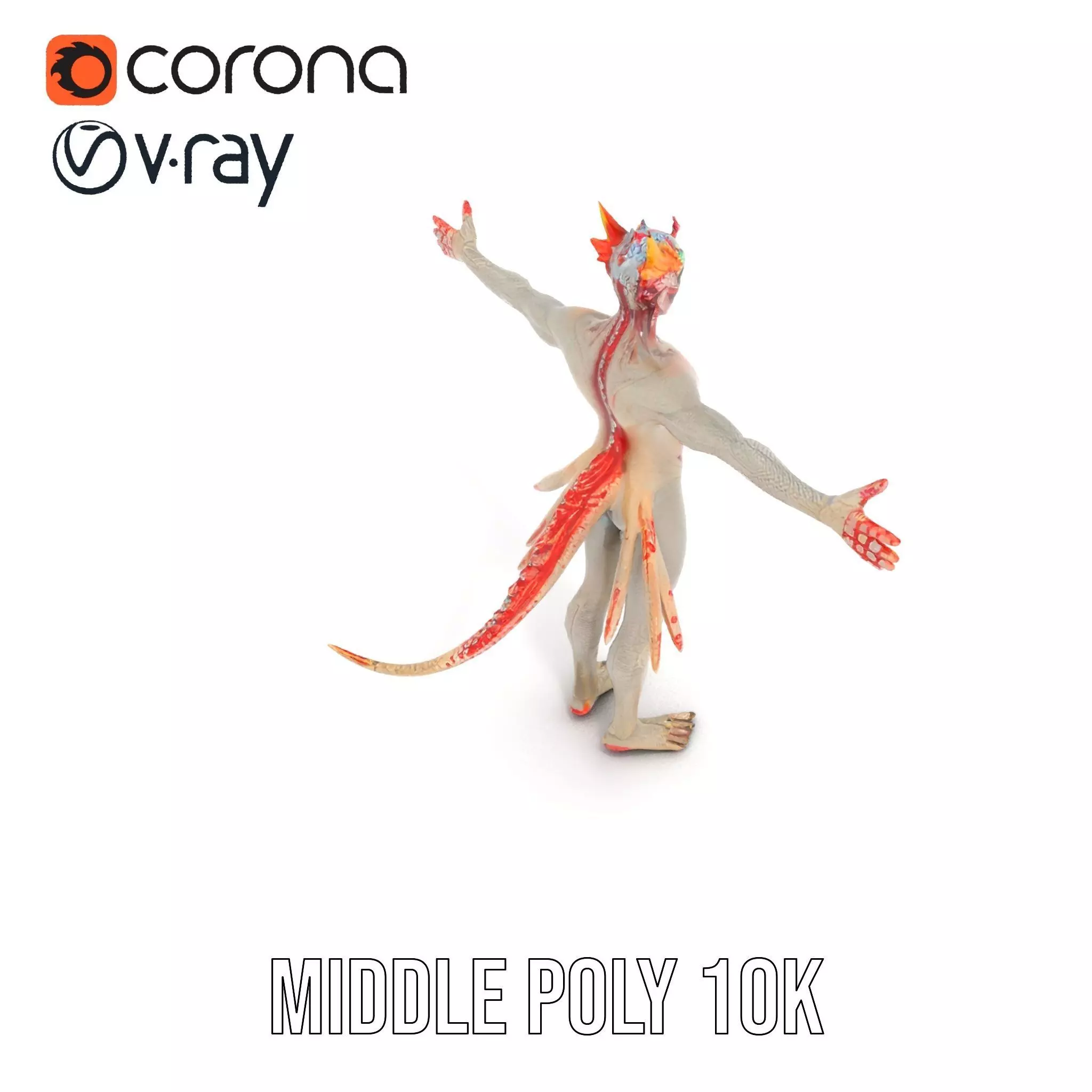 Fantasy Creature Model Pack with Feathered Details Low-poly 3D model_15