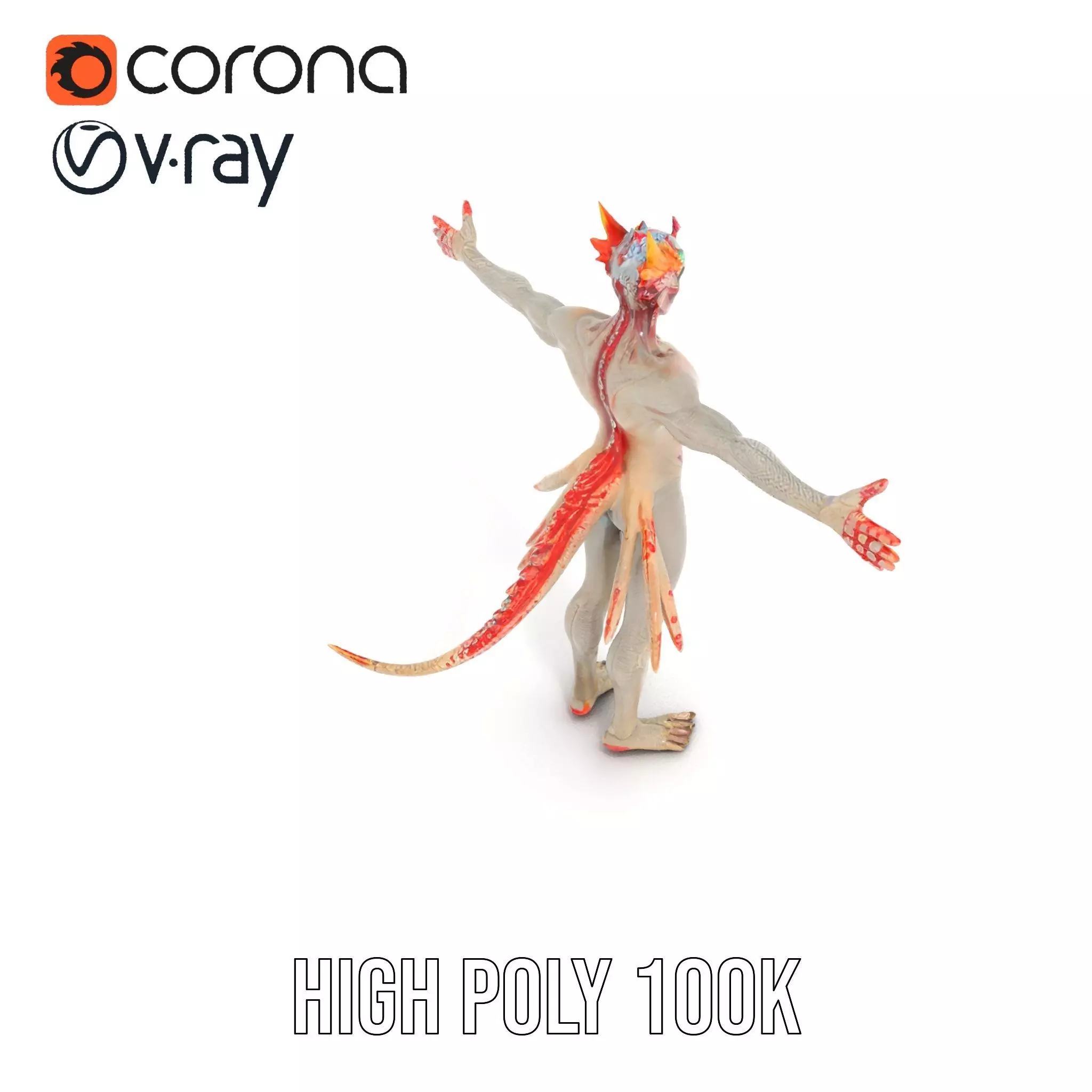 Fantasy Creature Model Pack with Feathered Details Low-poly 3D model_32