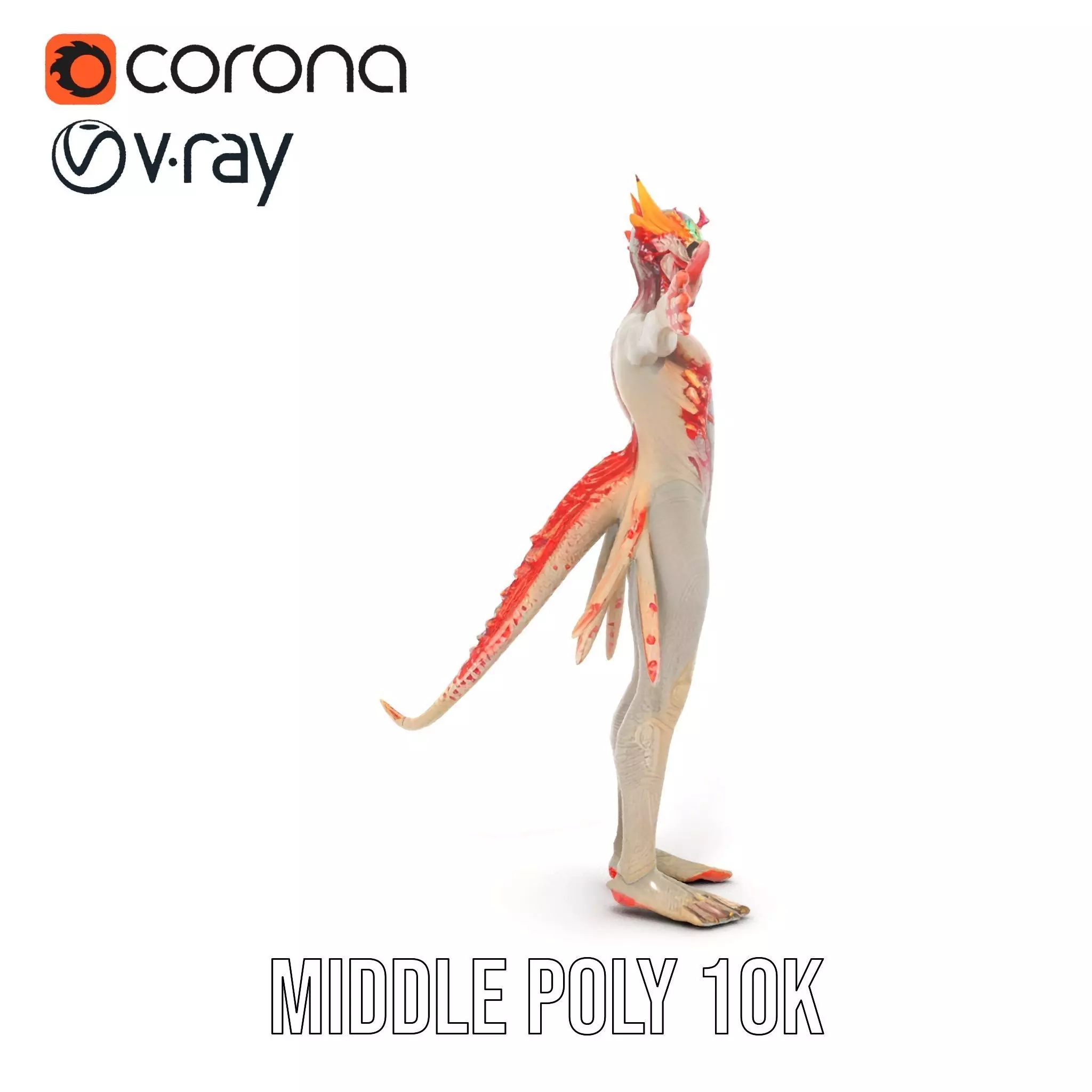 Fantasy Creature Model Pack with Feathered Details Low-poly 3D model_13