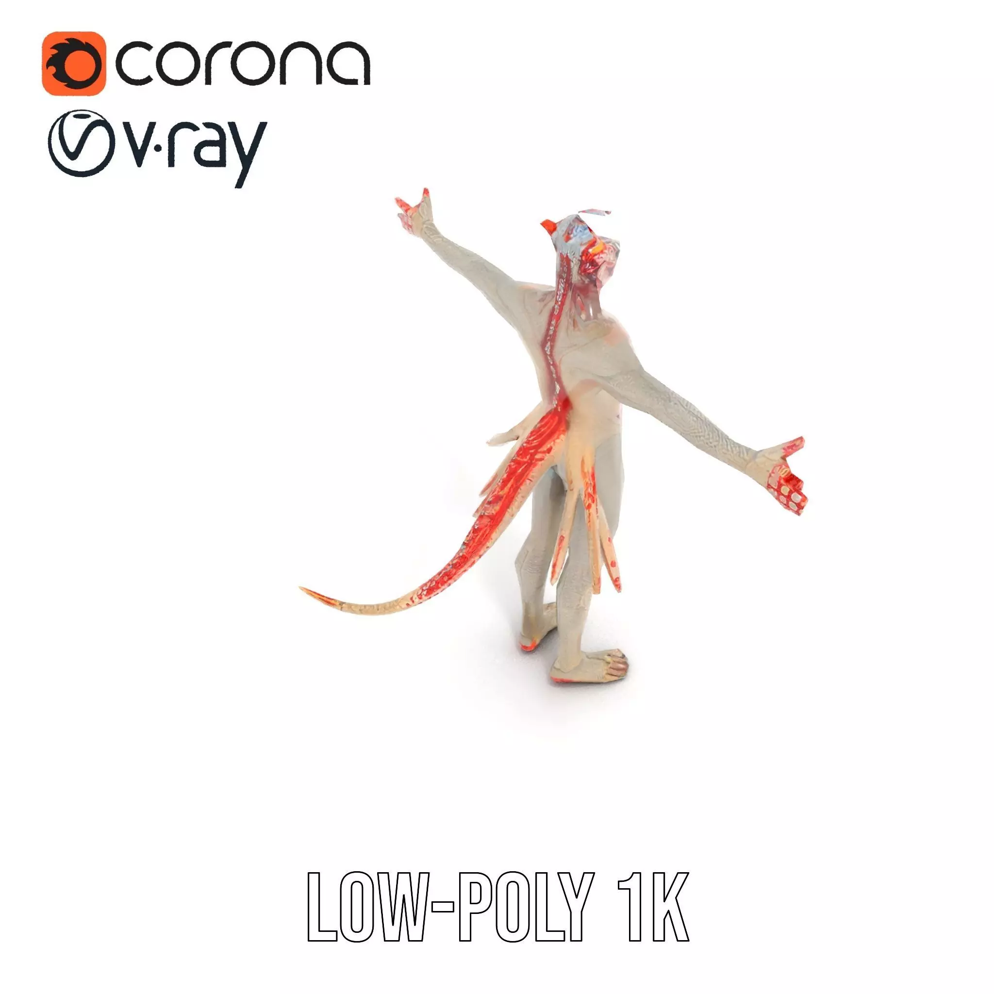 Fantasy Creature Model Pack with Feathered Details Low-poly 3D model_8