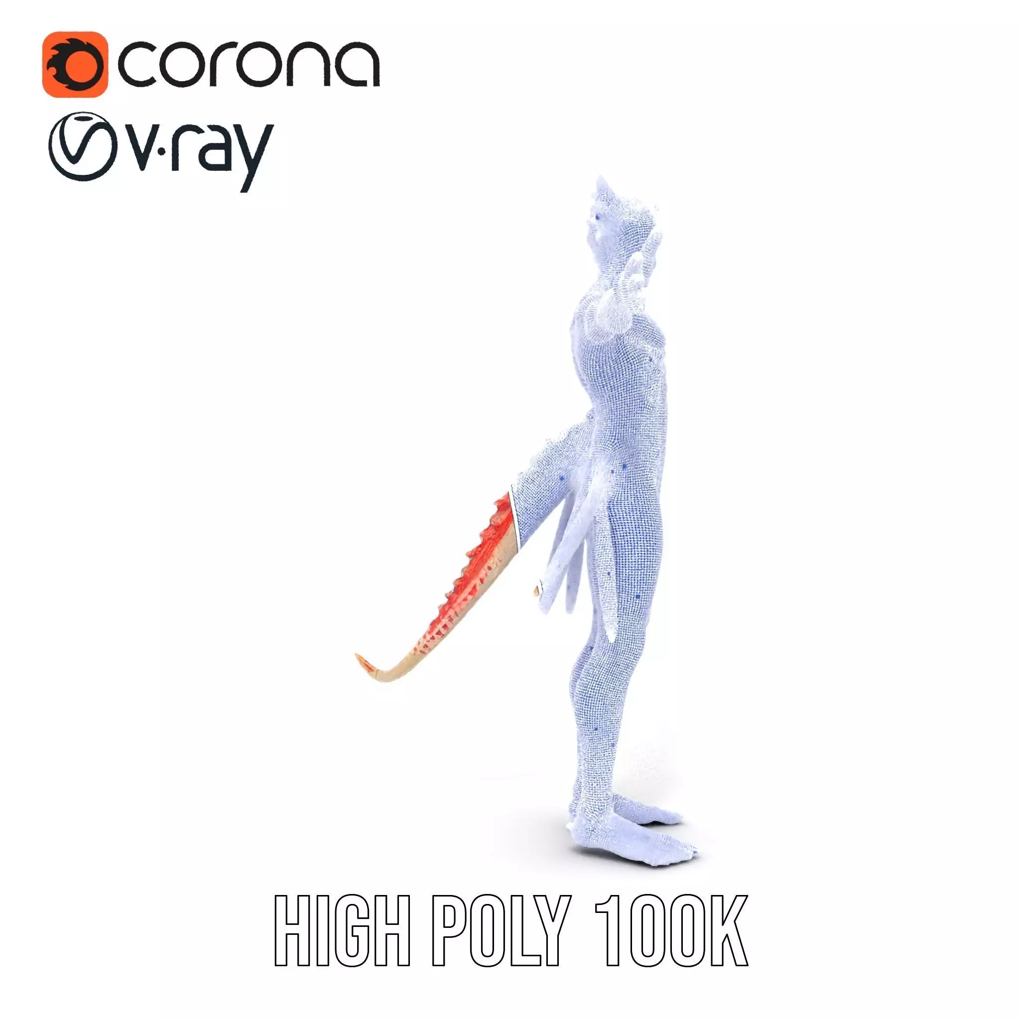 Fantasy Creature Model Pack with Feathered Details Low-poly 3D model_26