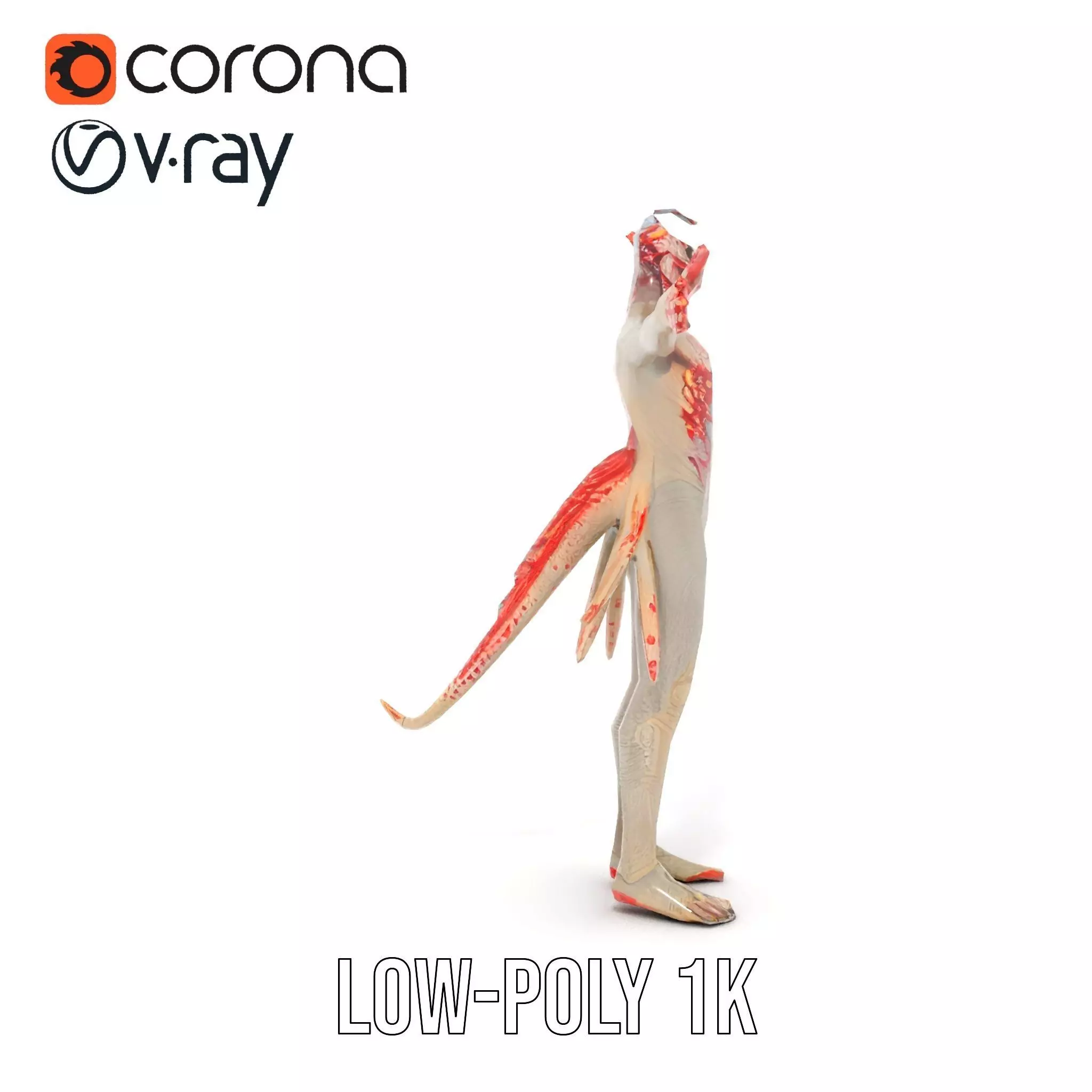 Fantasy Creature Model Pack with Feathered Details Low-poly 3D model_9