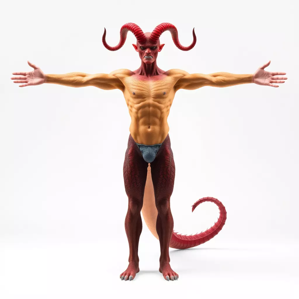 Demonic Creature with Horns Model Pack Low-poly 3D model_3