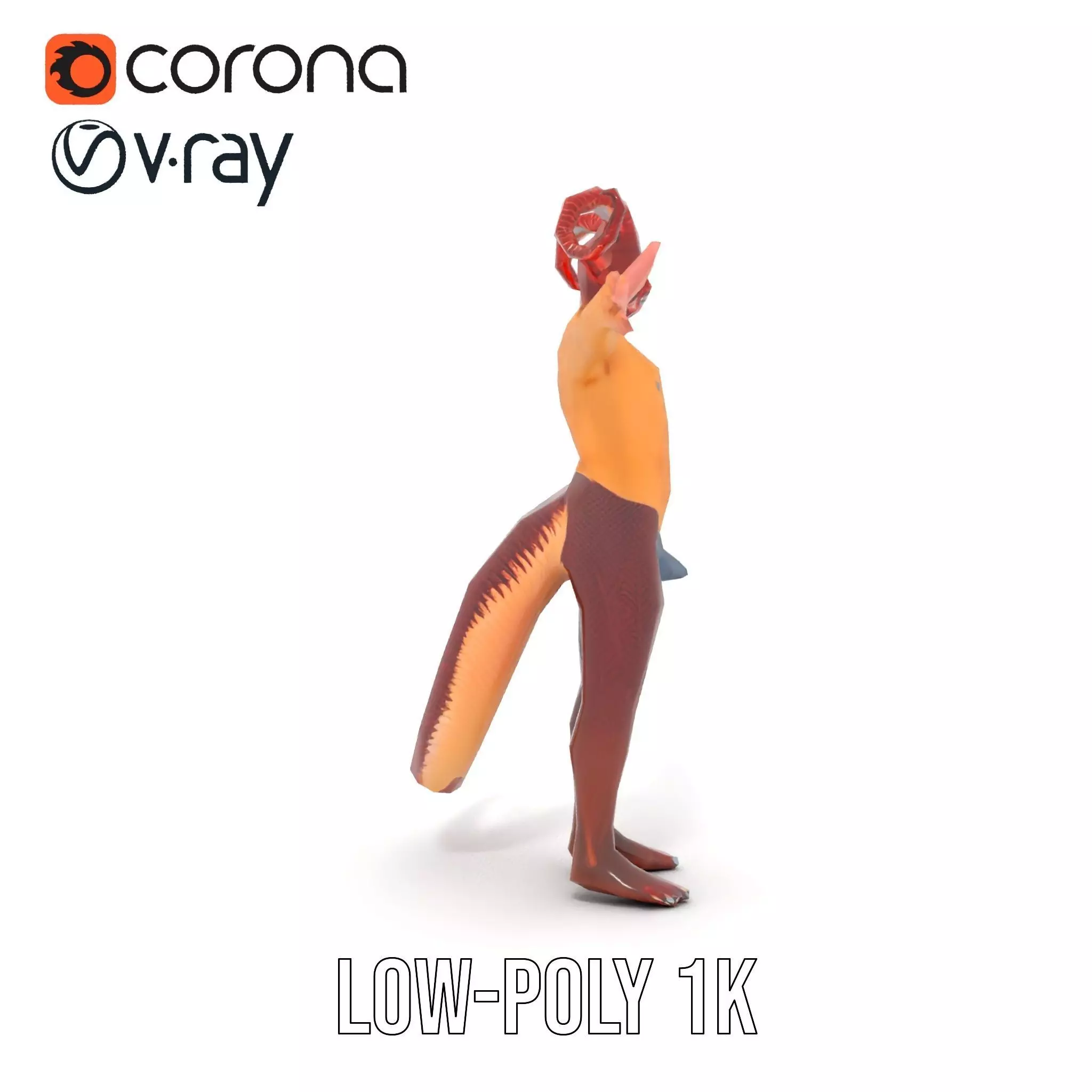 Demonic Creature with Horns Model Pack Low-poly 3D model_20