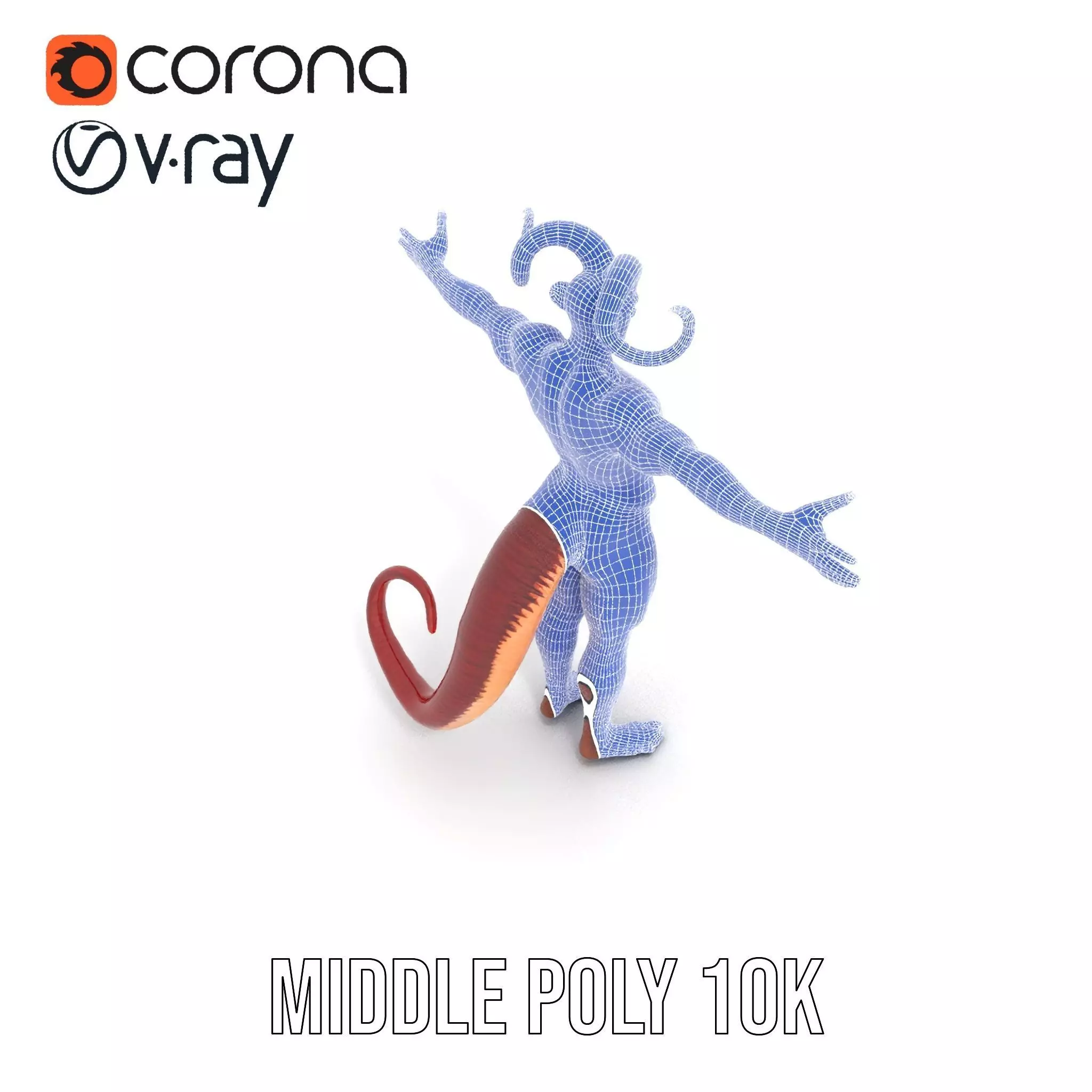 Demonic Creature with Horns Model Pack Low-poly 3D model_24