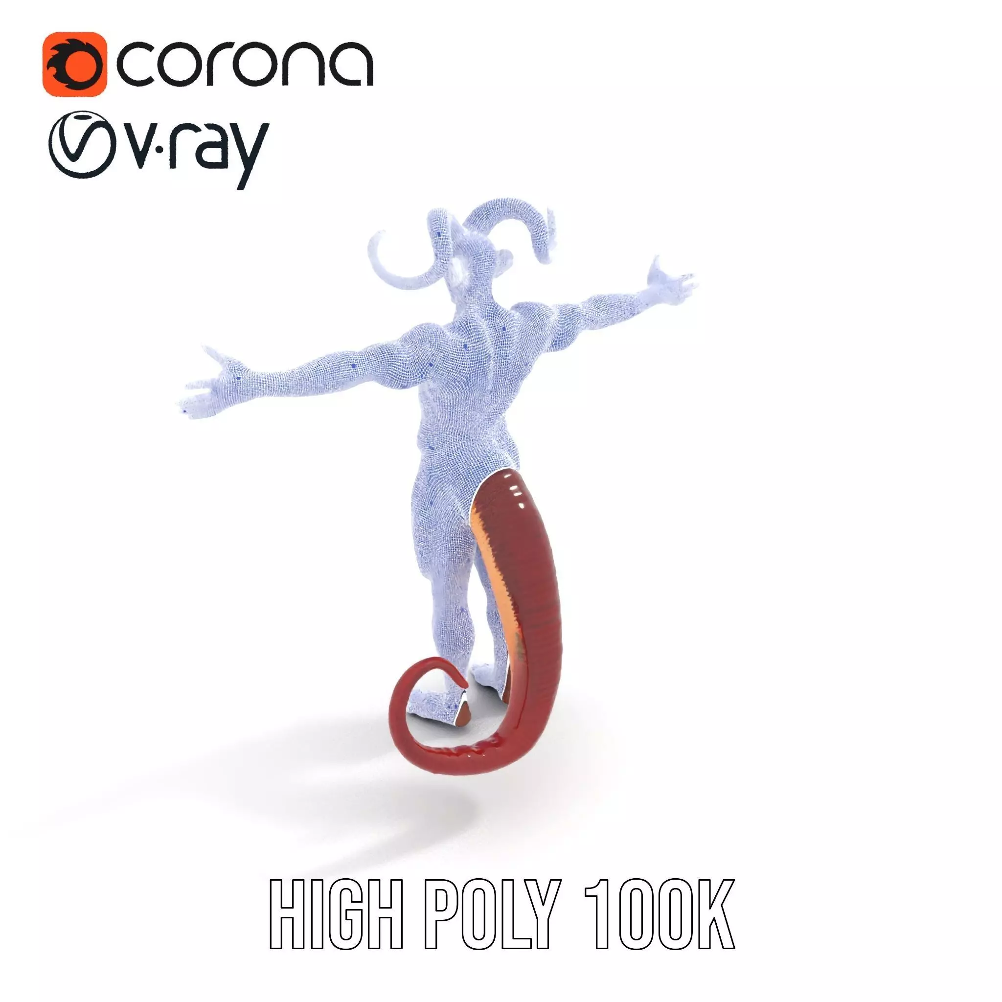 Demonic Creature with Horns Model Pack Low-poly 3D model_18