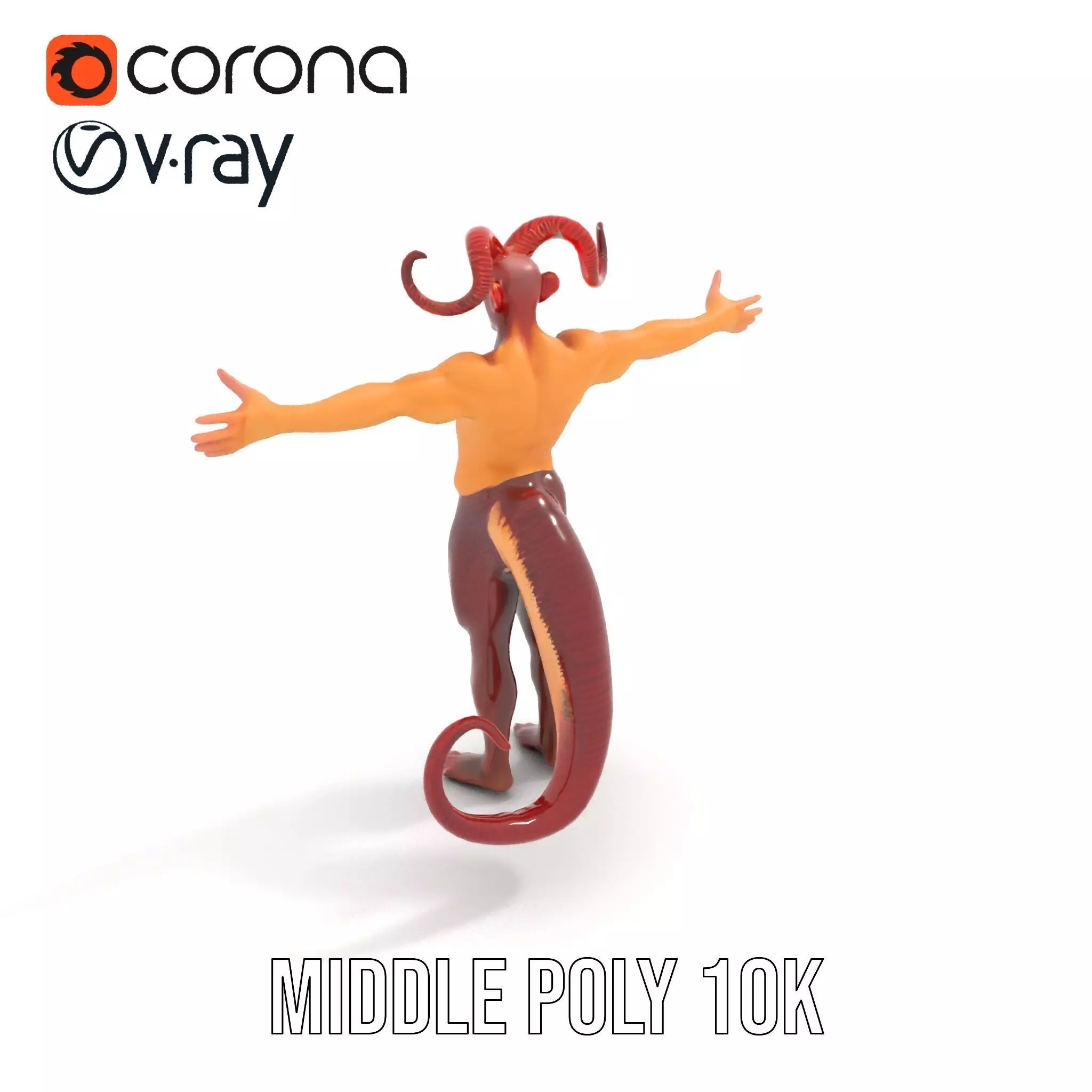 Demonic Creature with Horns Model Pack Low-poly 3D model_11