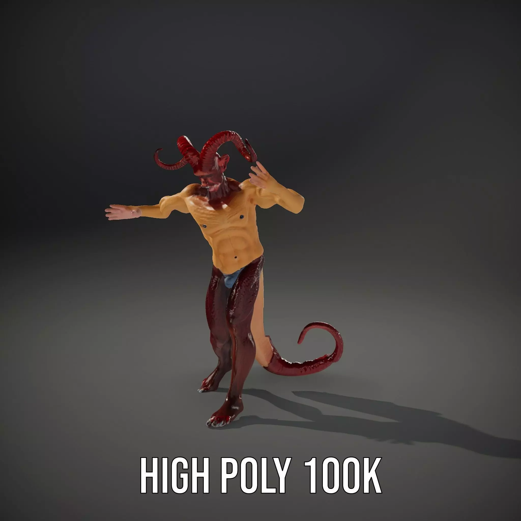 Demonic Creature with Horns Model Pack Low-poly 3D model_34
