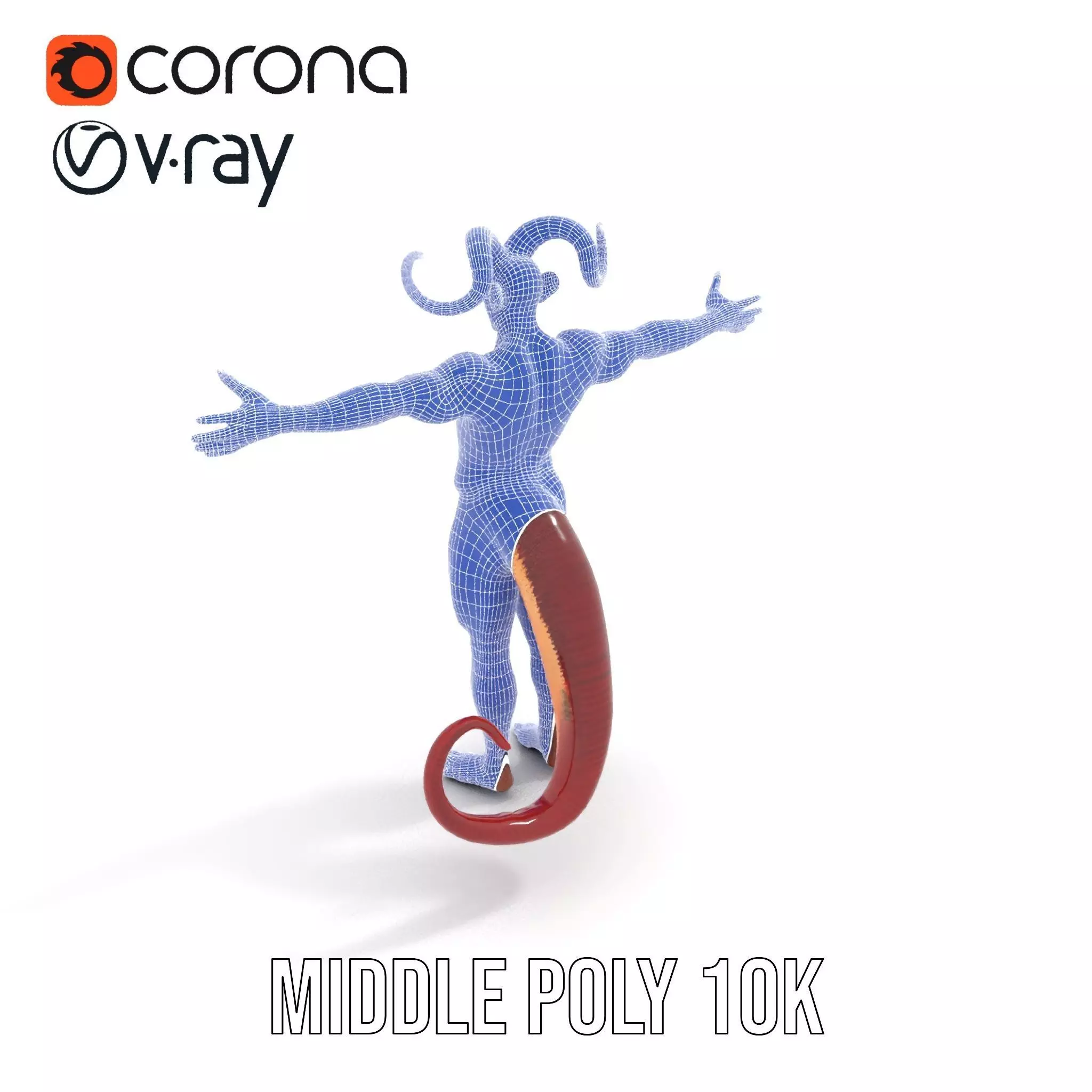 Demonic Creature with Horns Model Pack Low-poly 3D model_27