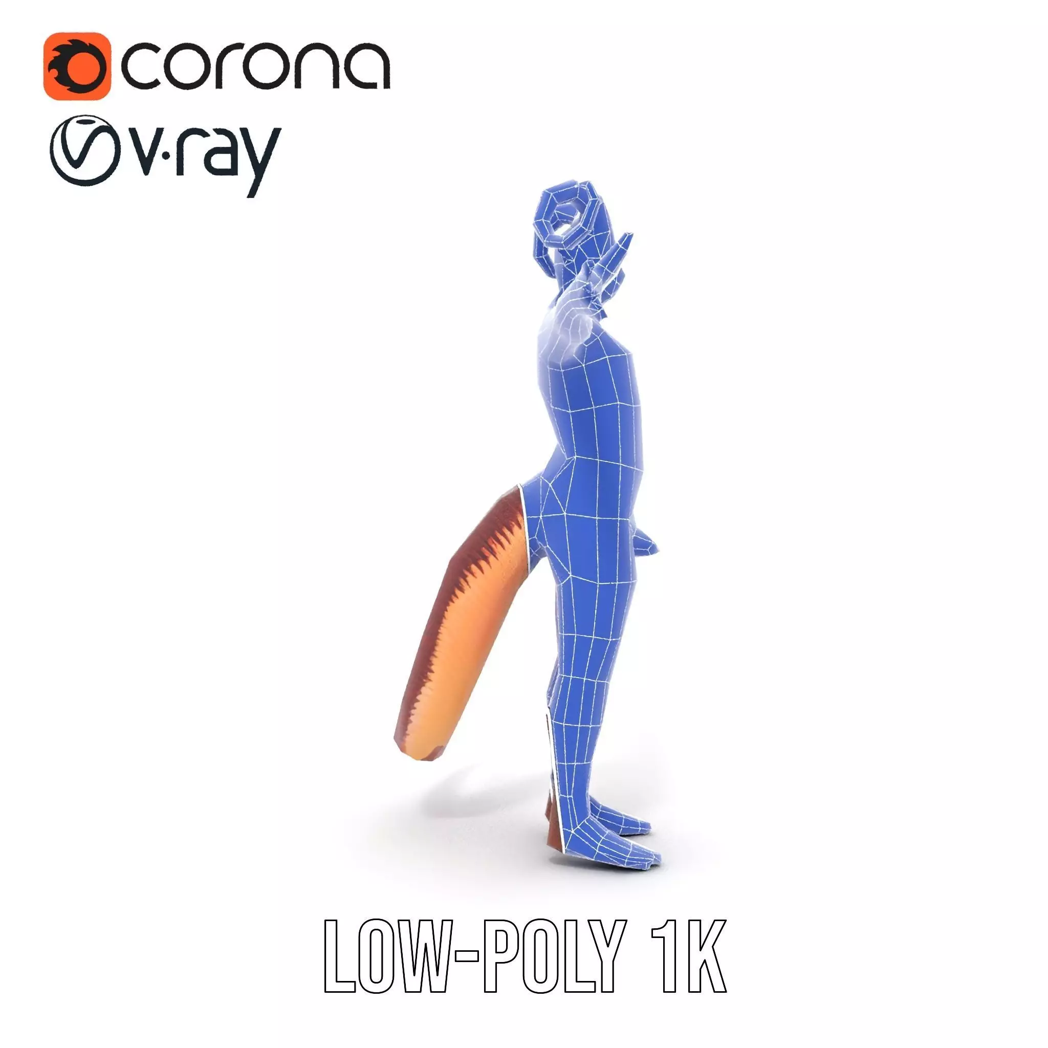 Demonic Creature with Horns Model Pack Low-poly 3D model_28