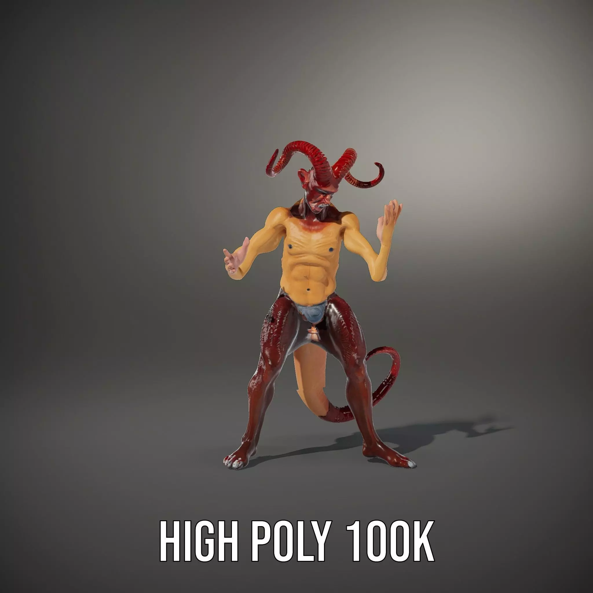 Demonic Creature with Horns Model Pack Low-poly 3D model_32