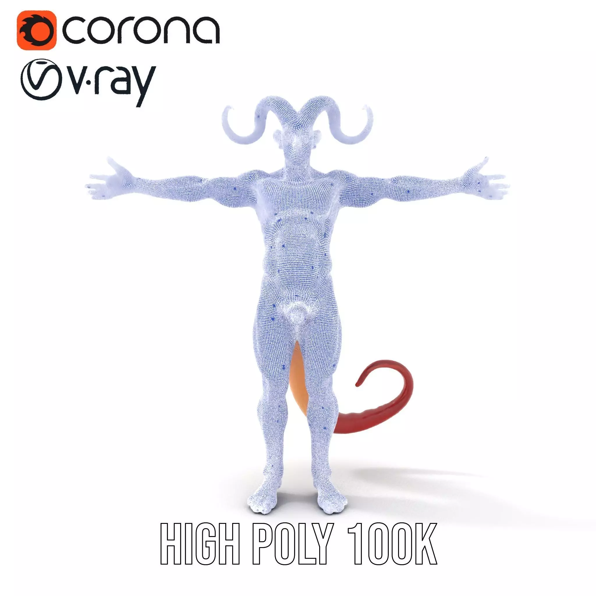 Demonic Creature with Horns Model Pack Low-poly 3D model_35