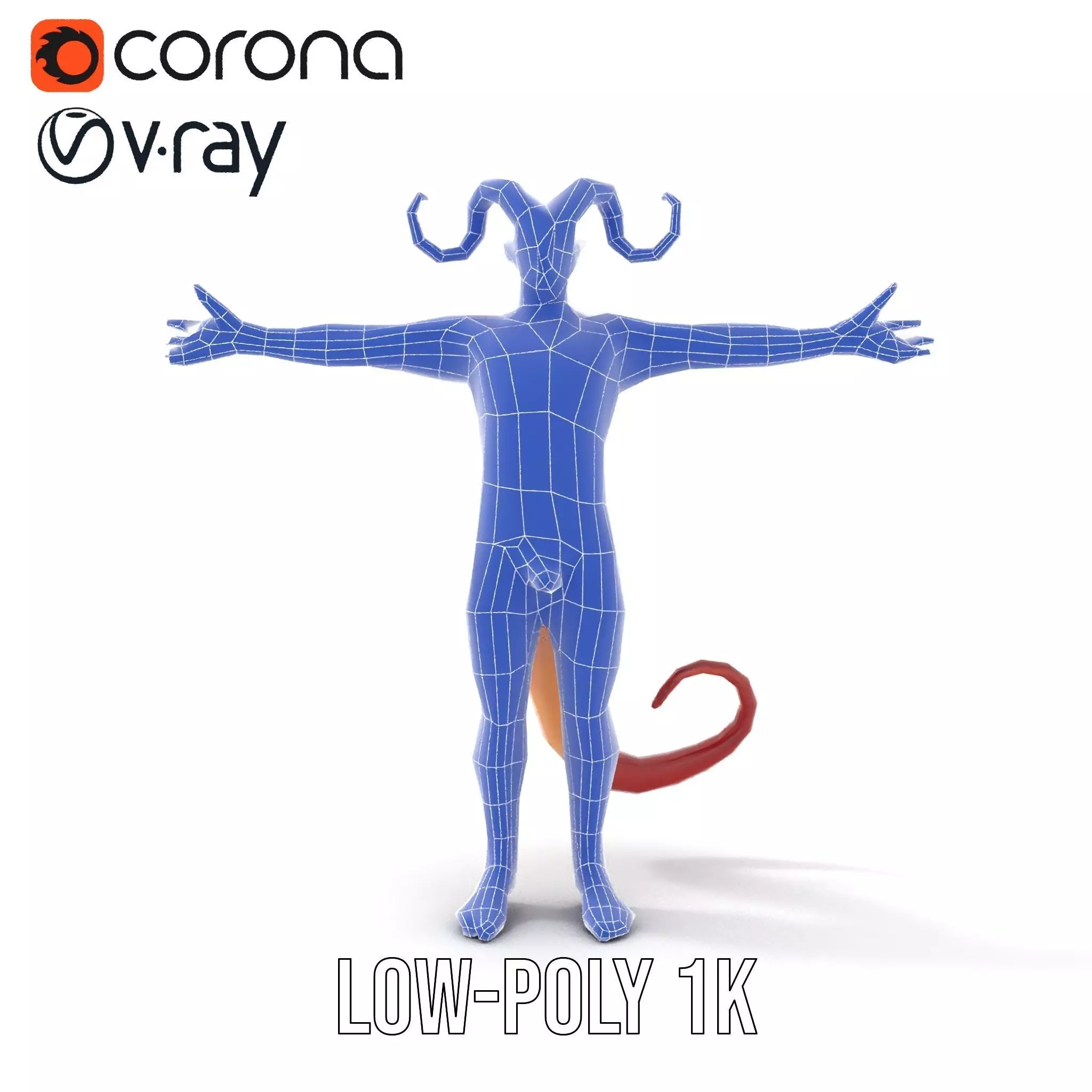 Demonic Creature with Horns Model Pack Low-poly 3D model_31