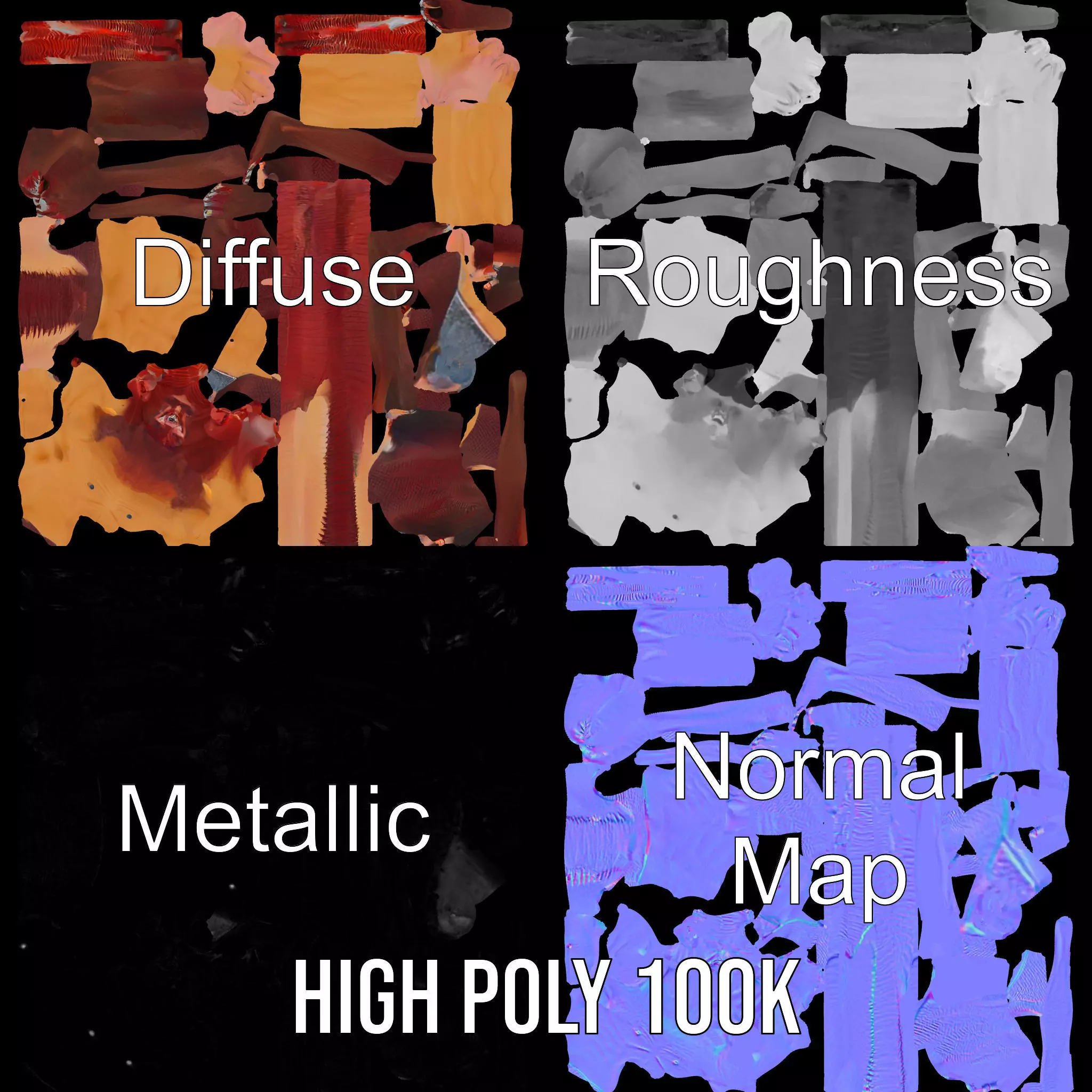 Demonic Creature with Horns Model Pack Low-poly 3D model_4