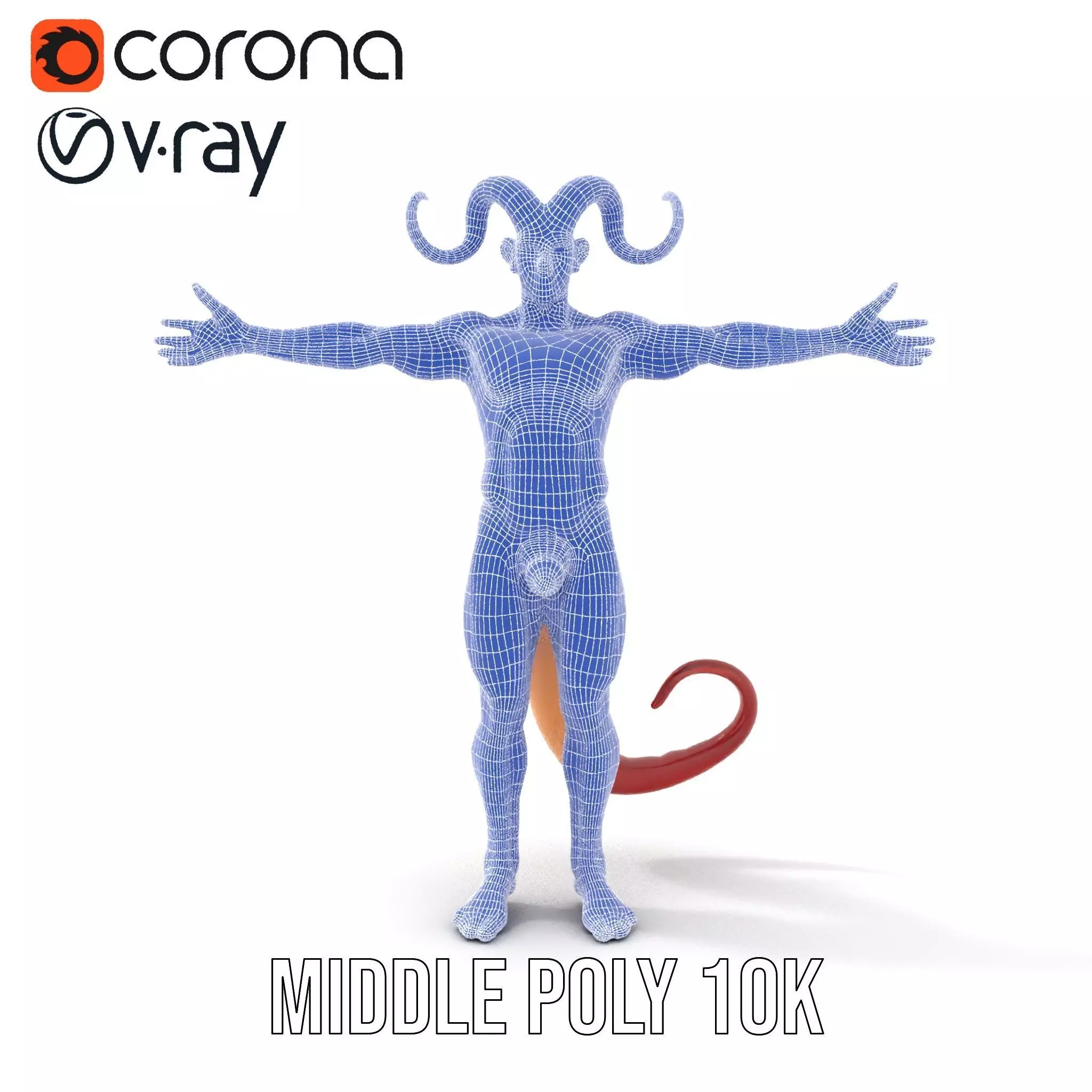 Demonic Creature with Horns Model Pack Low-poly 3D model_30