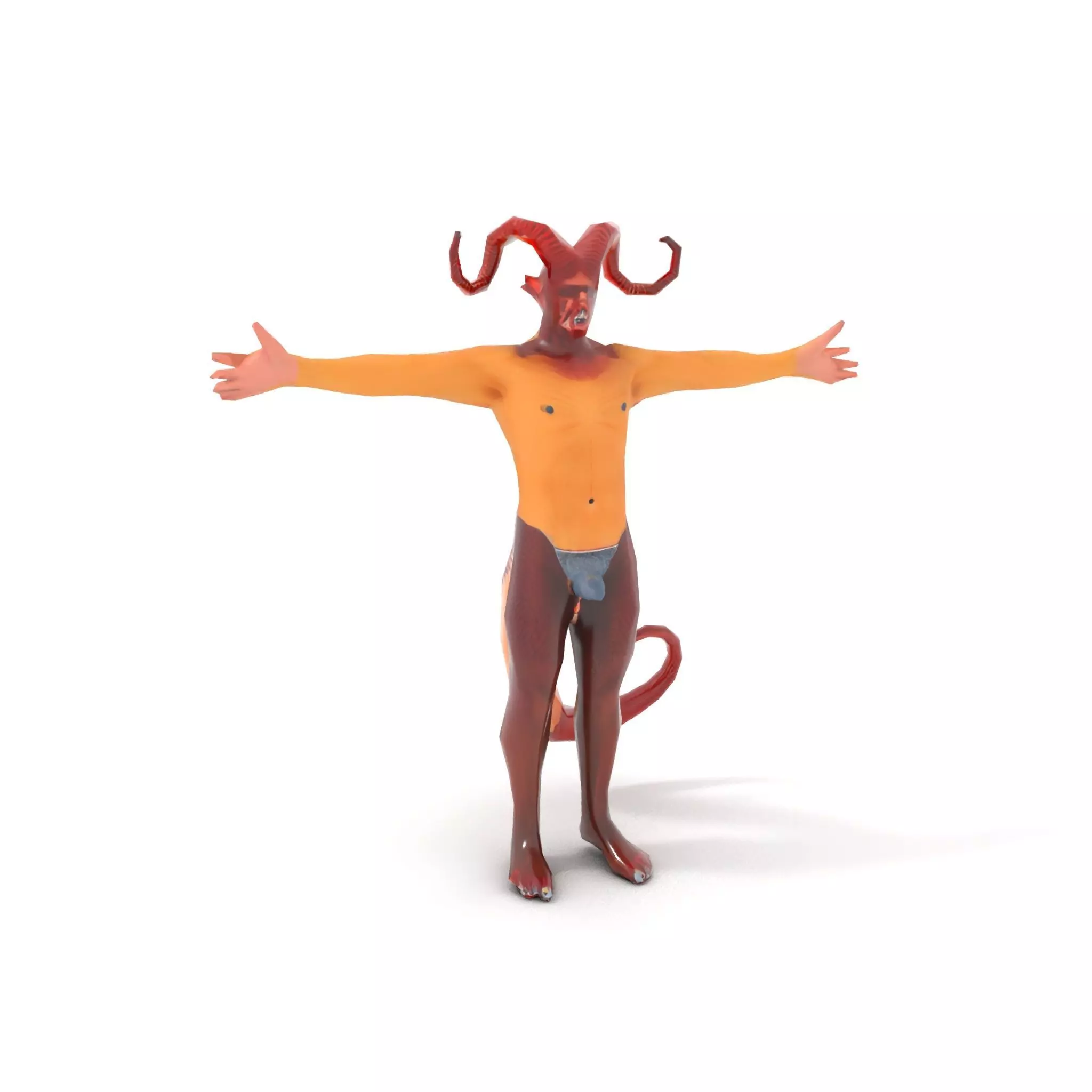 Demonic Creature with Horns Model Pack Low-poly 3D model_8