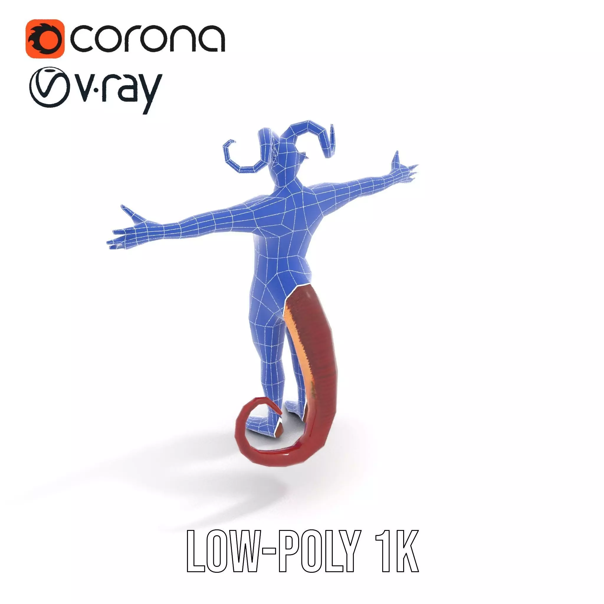 Demonic Creature with Horns Model Pack Low-poly 3D model_14