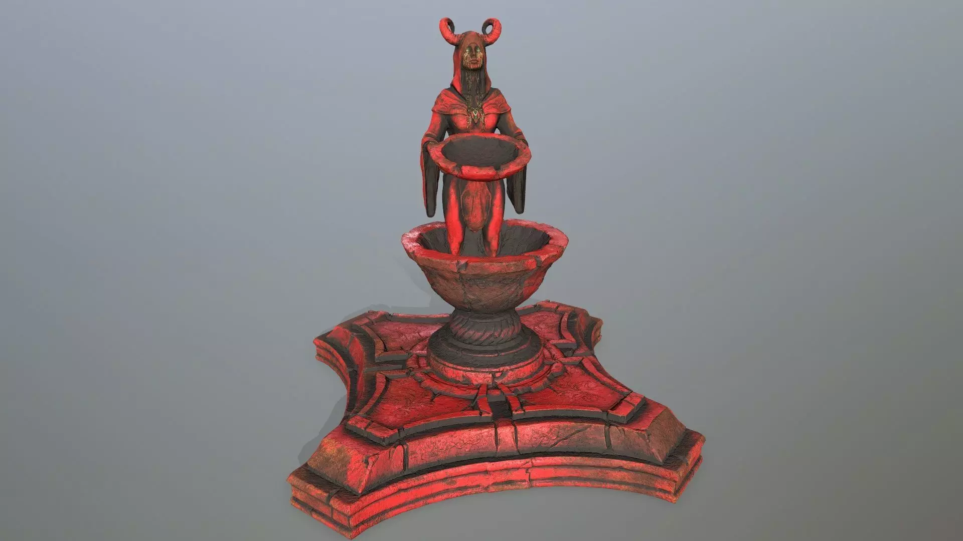 angel fountain Low-poly 3D model