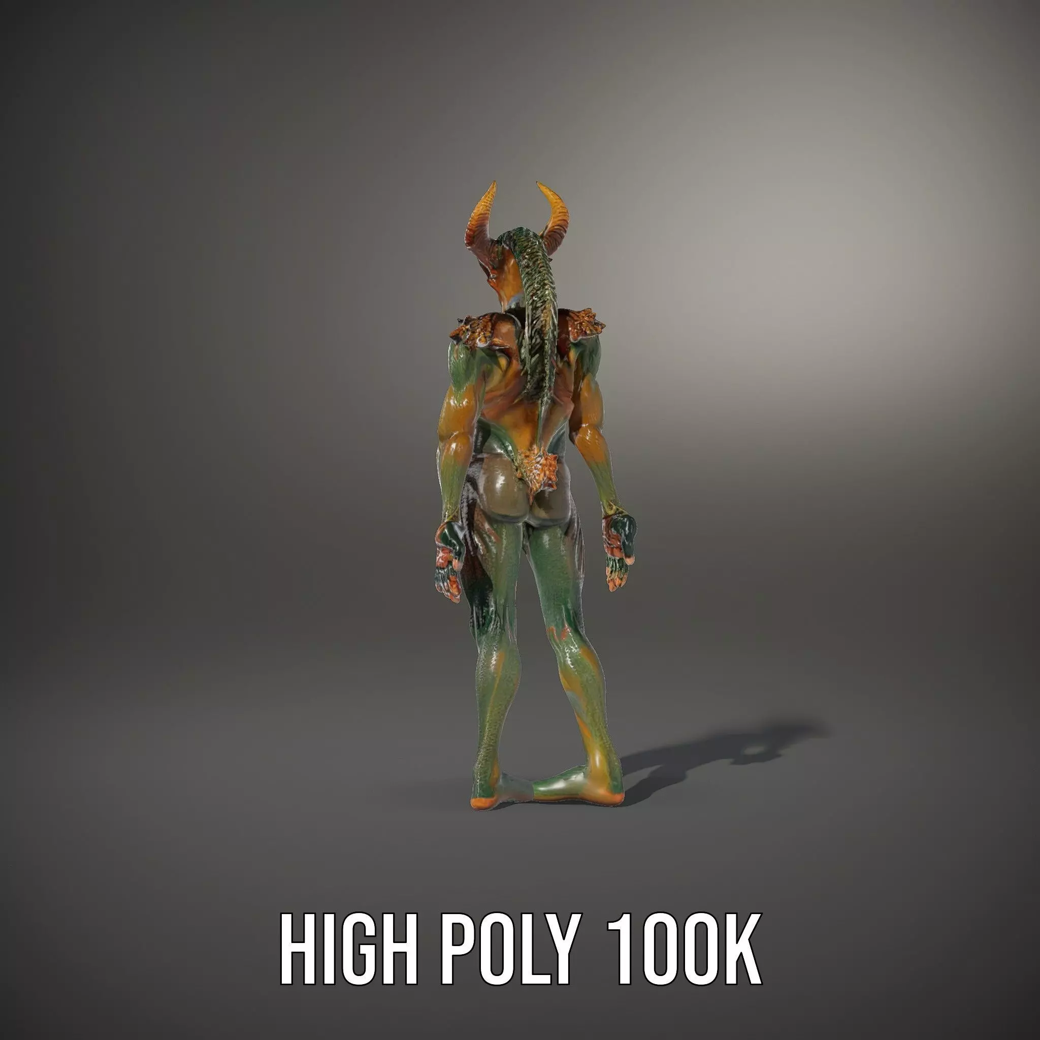 Demon Creature Model Pack with Detailed Skin and Horns Low-poly 3D model_35