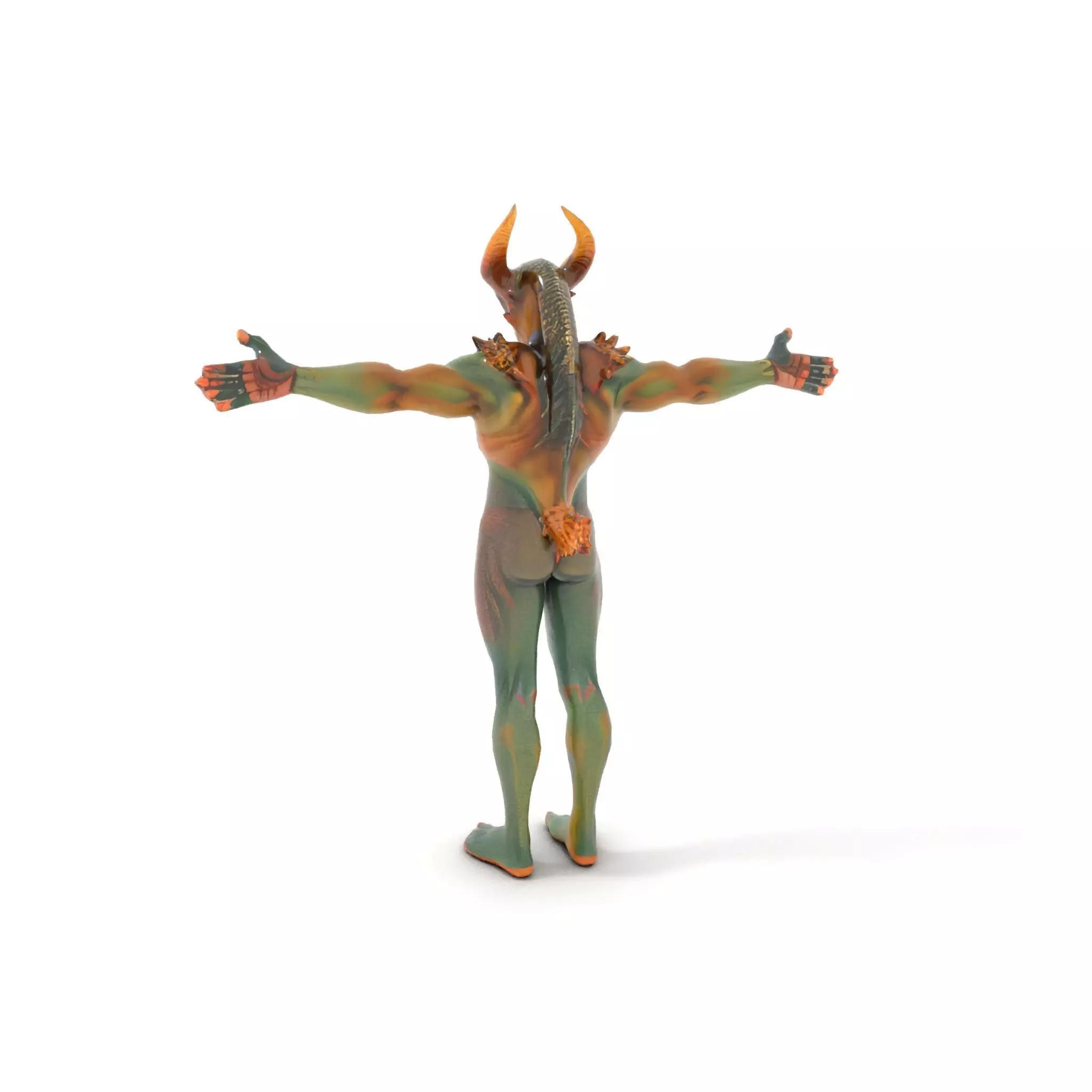 Demon Creature Model Pack with Detailed Skin and Horns Low-poly 3D model_10