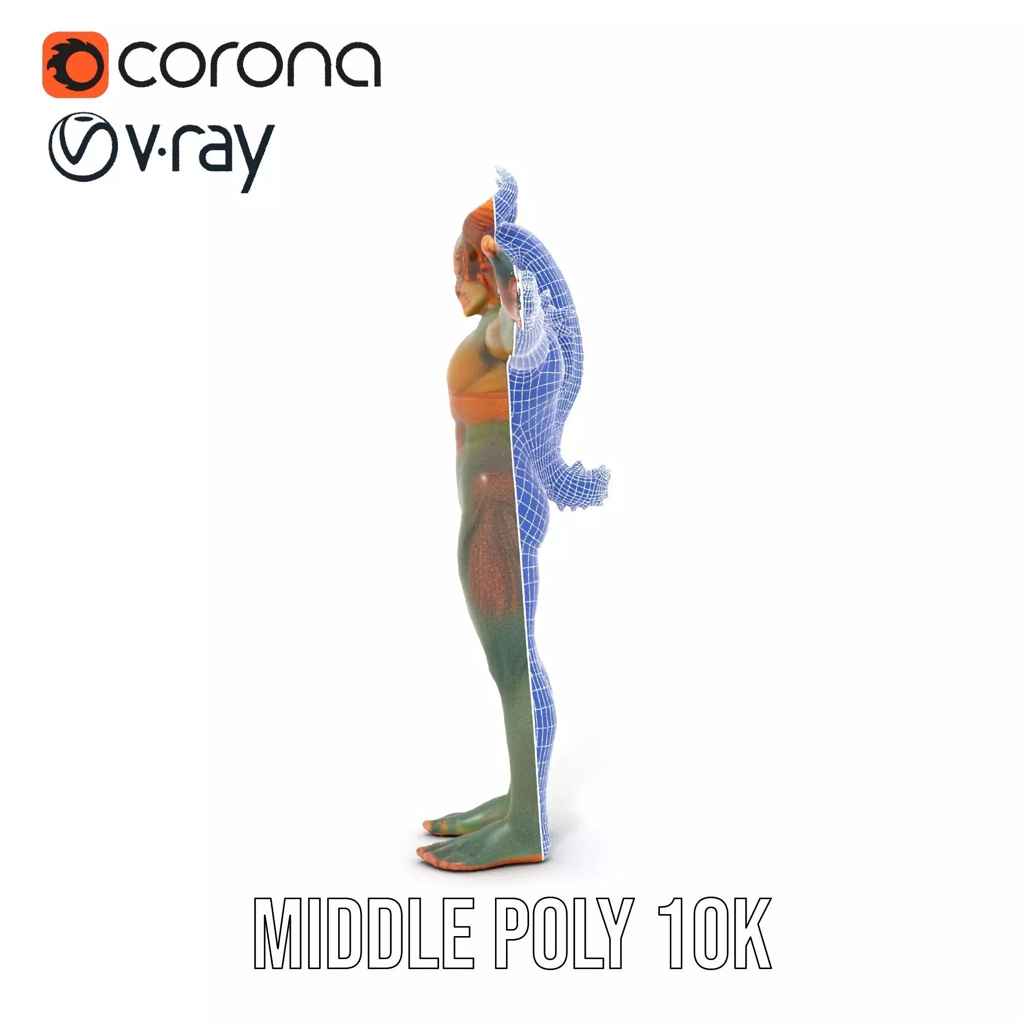 Demon Creature Model Pack with Detailed Skin and Horns Low-poly 3D model_24