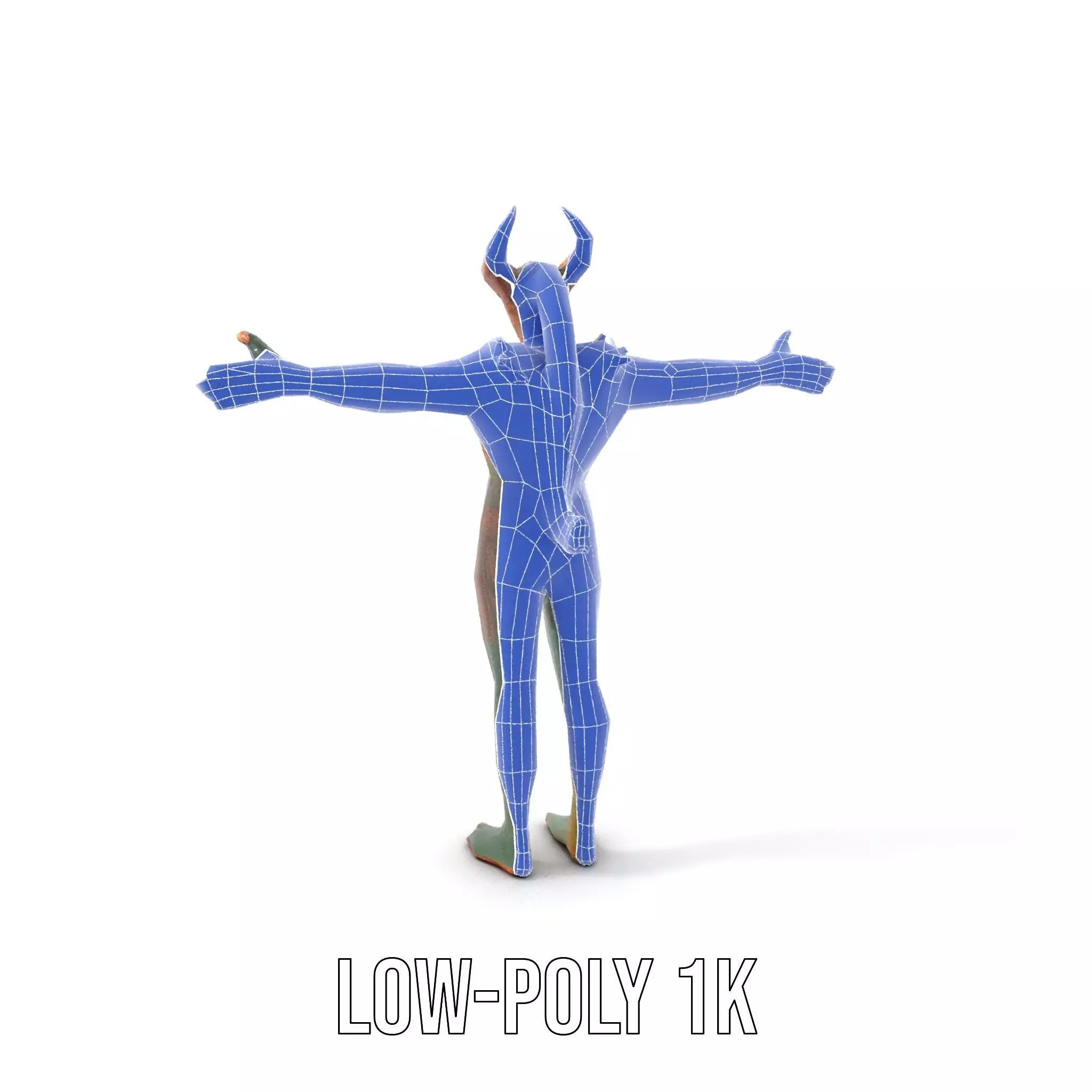 Demon Creature Model Pack with Detailed Skin and Horns Low-poly 3D model_25