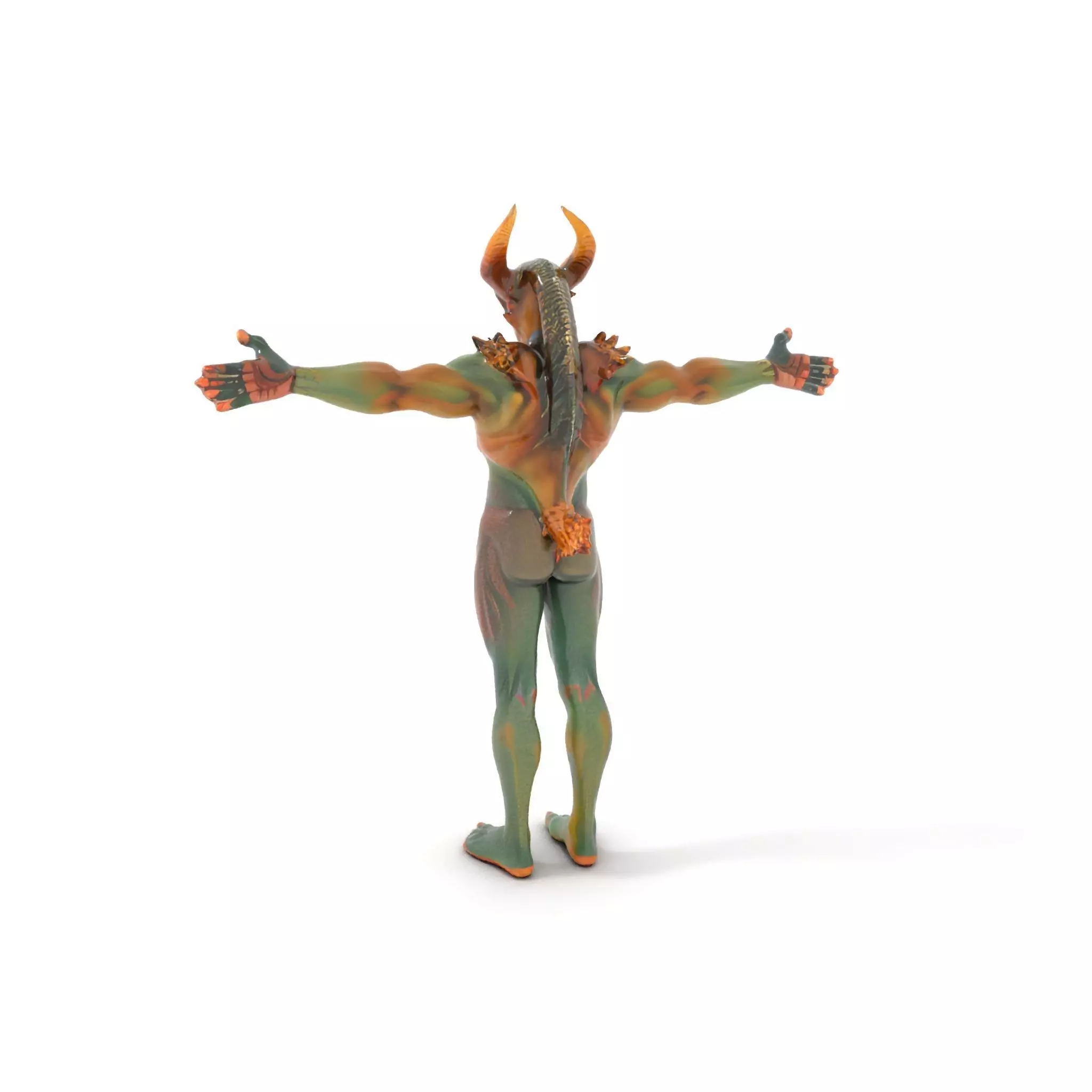 Demon Creature Model Pack with Detailed Skin and Horns Low-poly 3D model_0