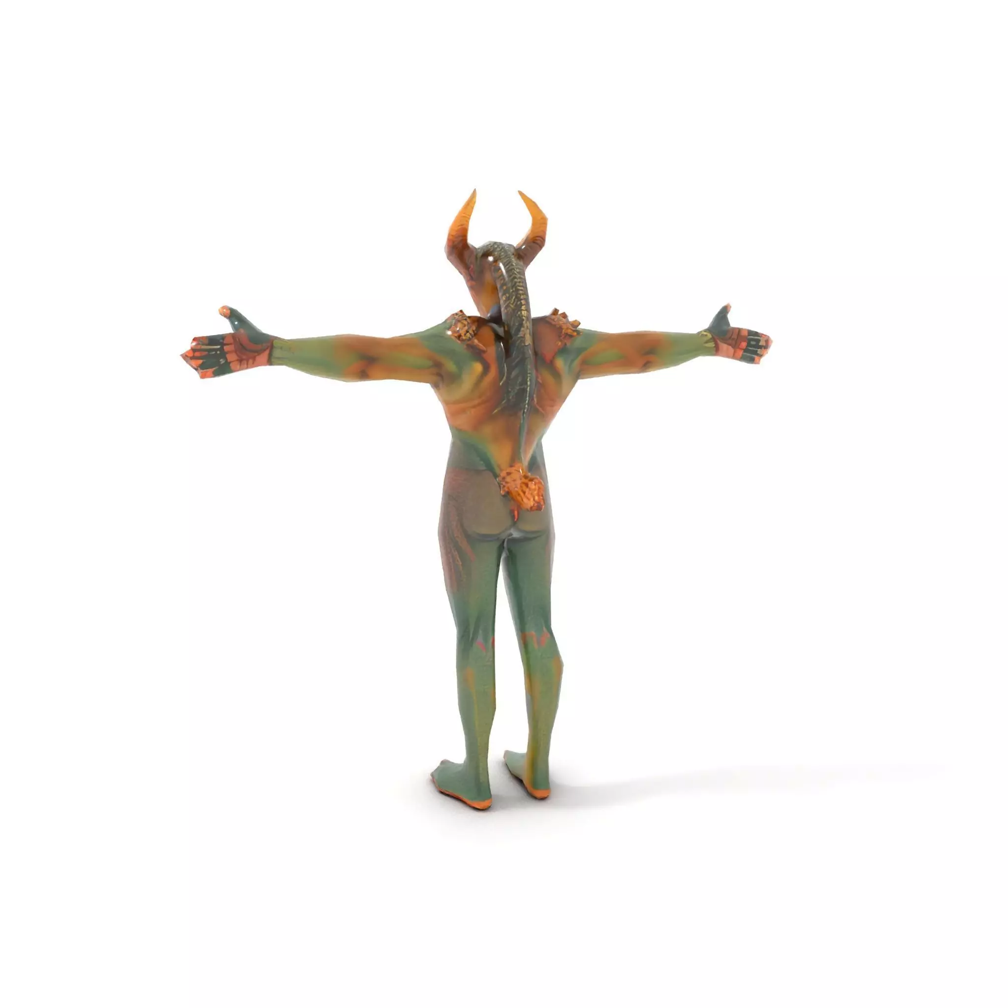 Demon Creature Model Pack with Detailed Skin and Horns Low-poly 3D model_11