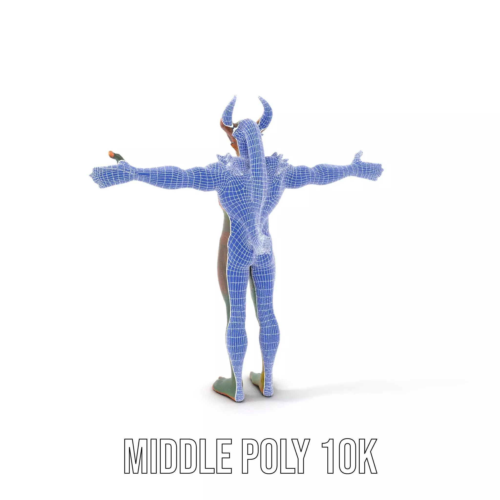 Demon Creature Model Pack with Detailed Skin and Horns Low-poly 3D model_16