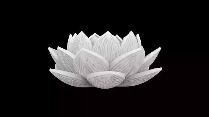 Candle Holder Lotus Design 3D Print Model