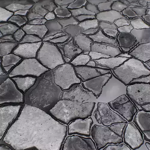 7 different PBR 2k Realistic wet stone ground pavement textures