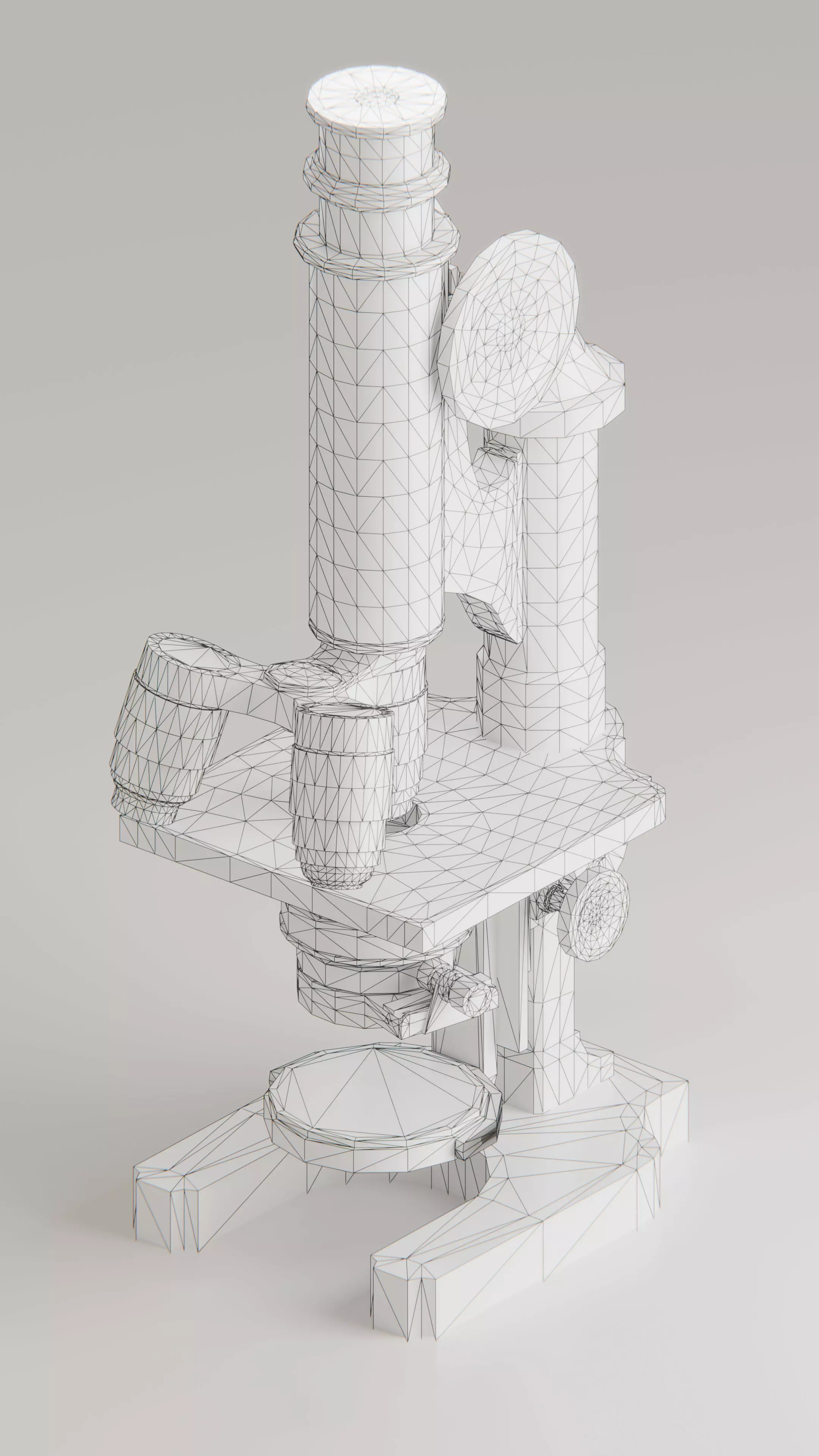 Antique Brass Microscope 3D Model High Quality PBR Textured Low-poly 3D model_14