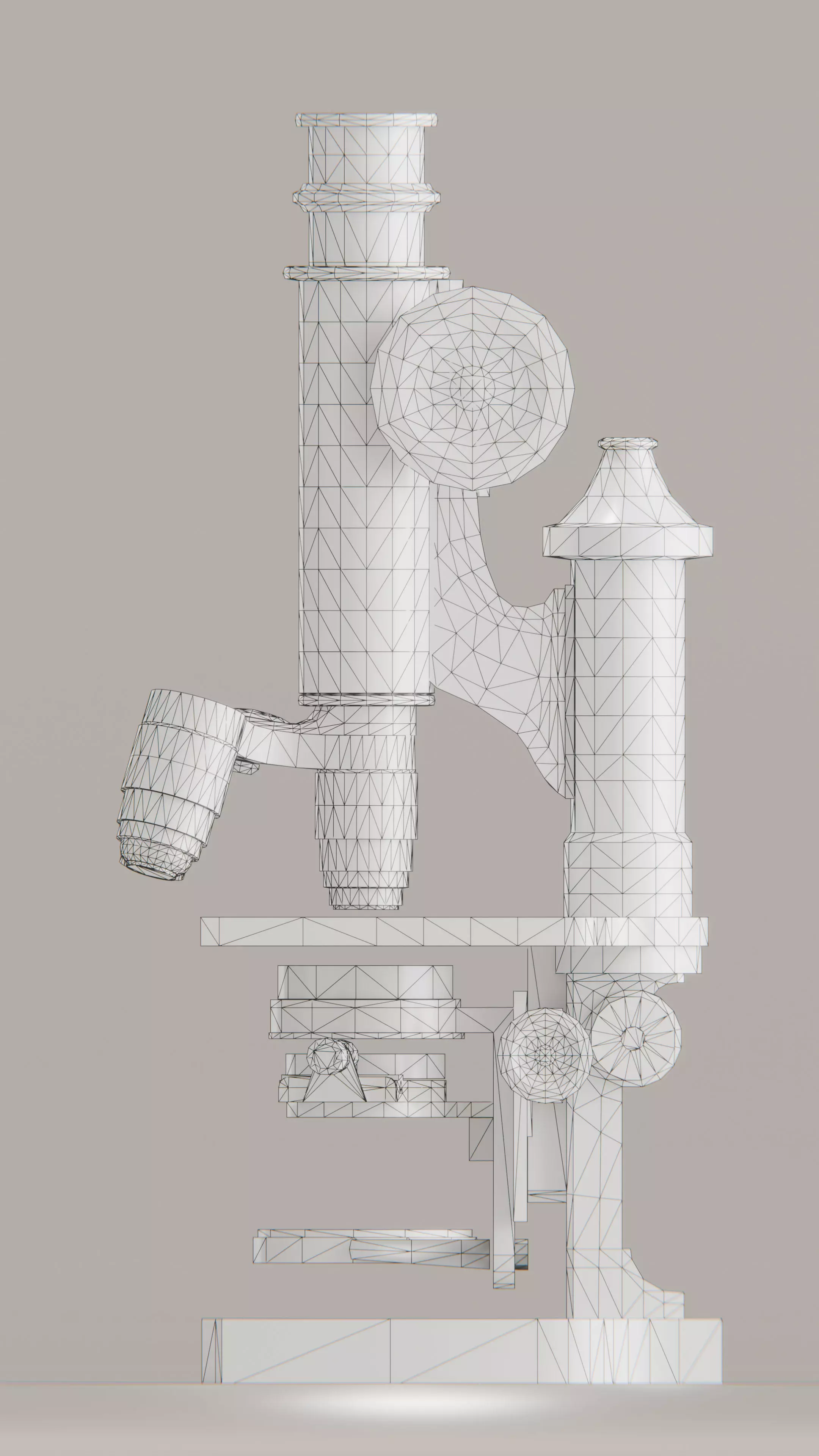 Antique Brass Microscope 3D Model High Quality PBR Textured Low-poly 3D model_9