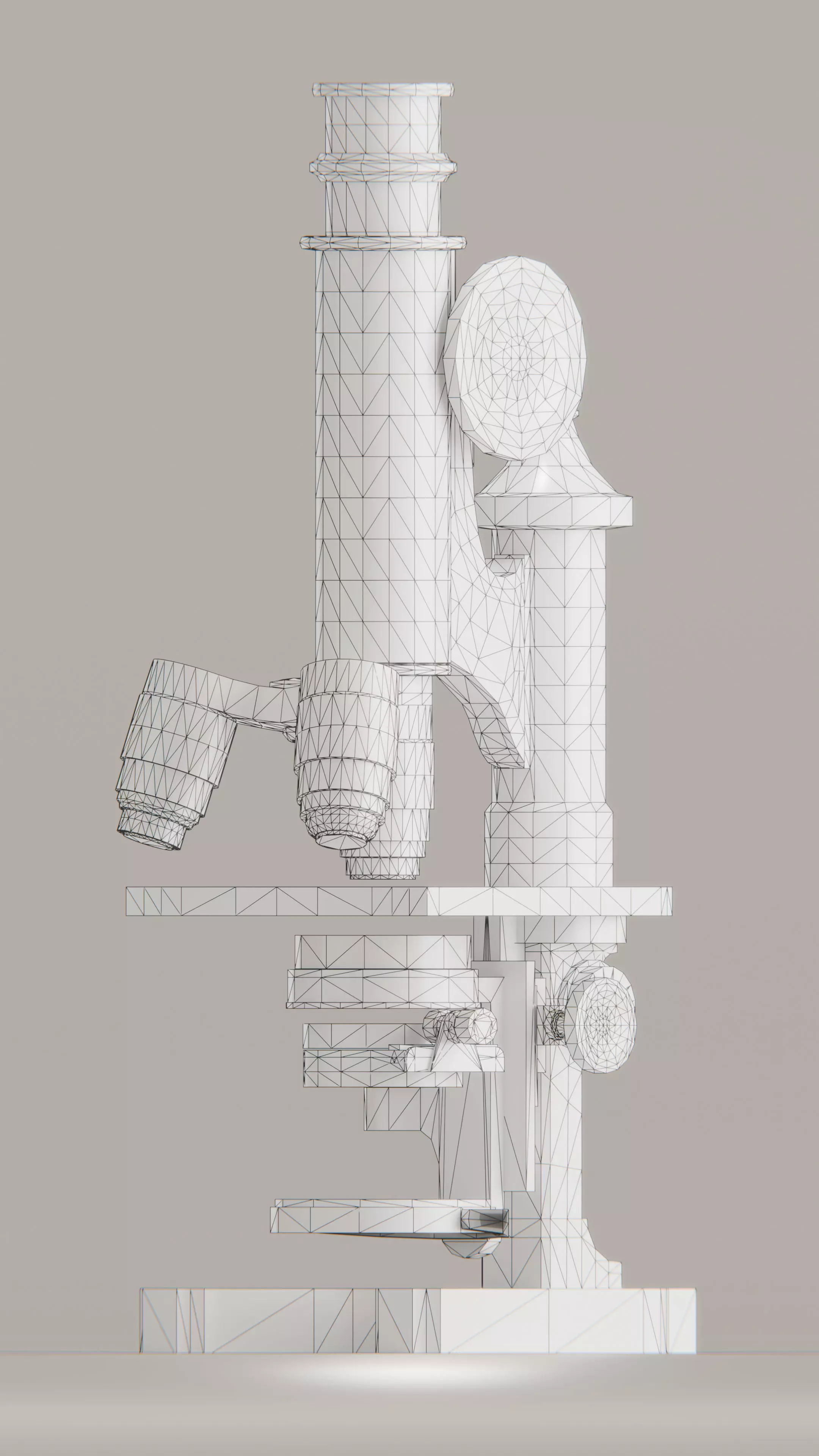 Antique Brass Microscope 3D Model High Quality PBR Textured Low-poly 3D model_12