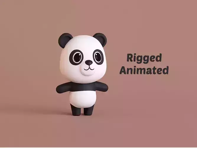 Cartoon Panda - Chubby Animal Rigged