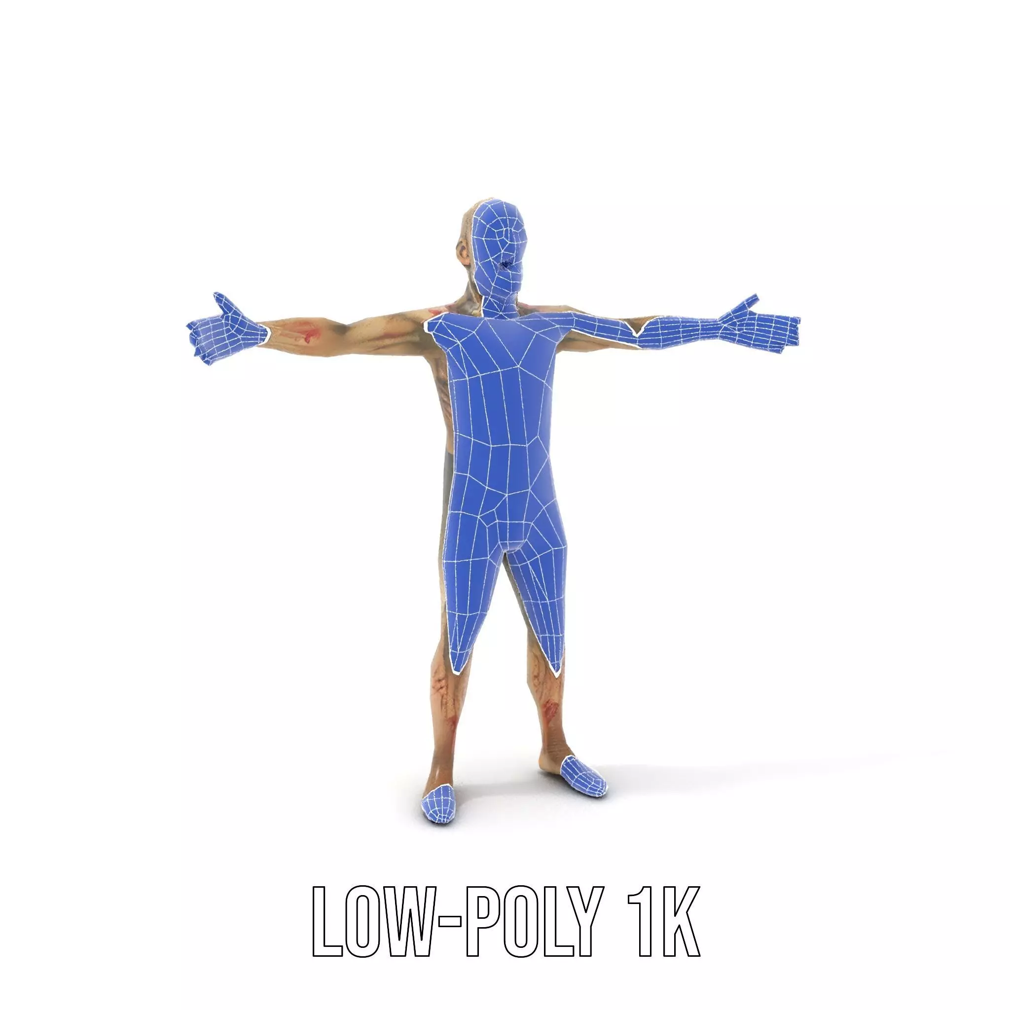 Zombie Creature Model Pack with Textures Low-poly 3D model_14