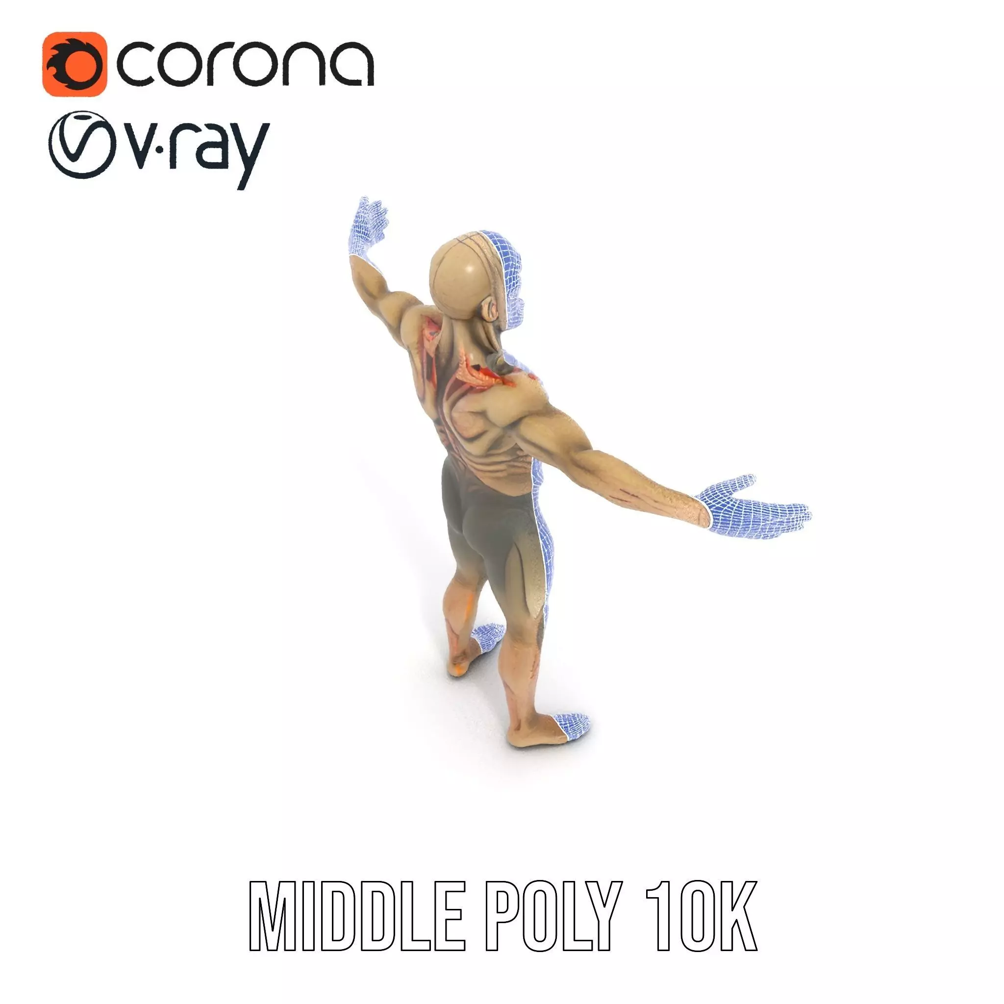 Zombie Creature Model Pack with Textures Low-poly 3D model_25