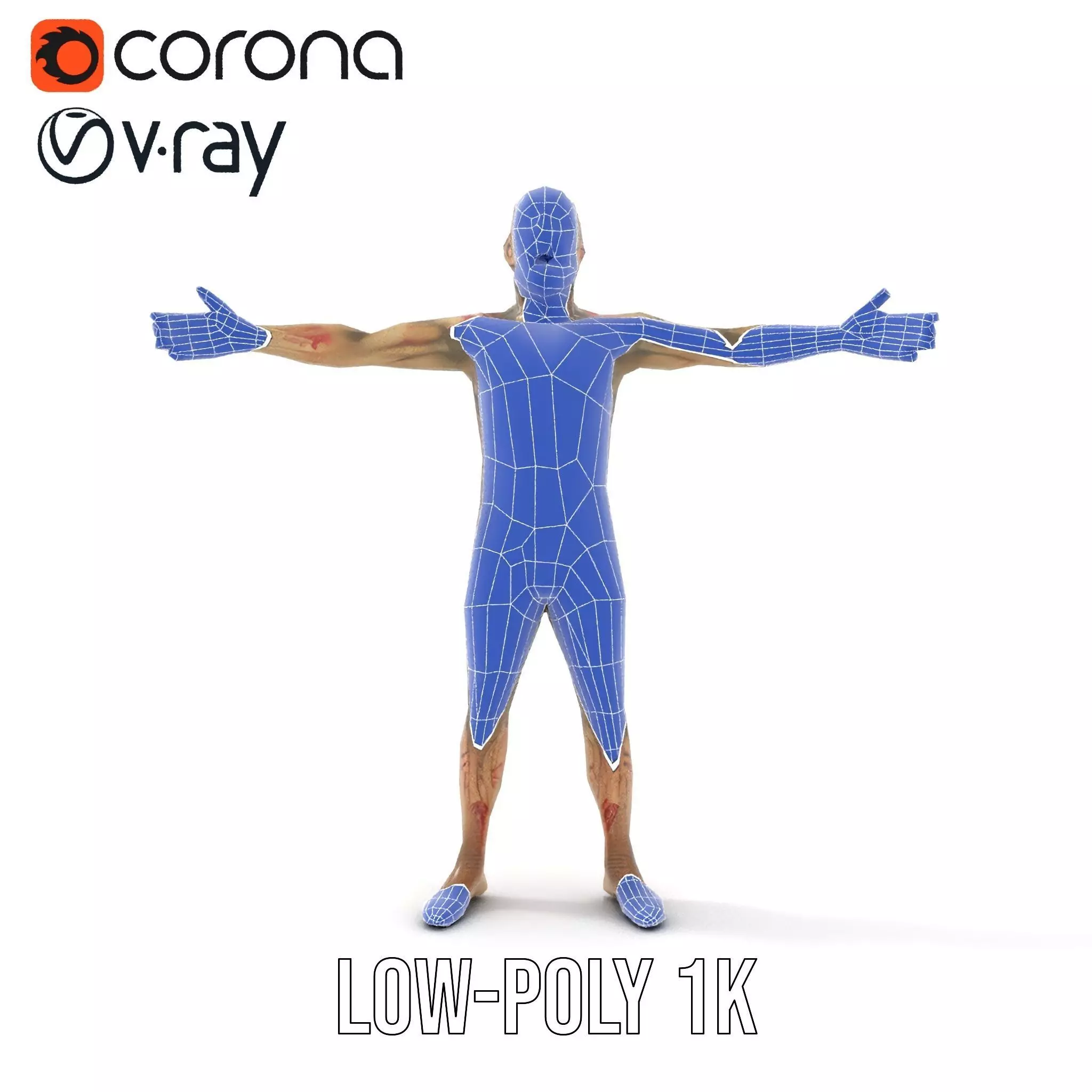 Zombie Creature Model Pack with Textures Low-poly 3D model_31