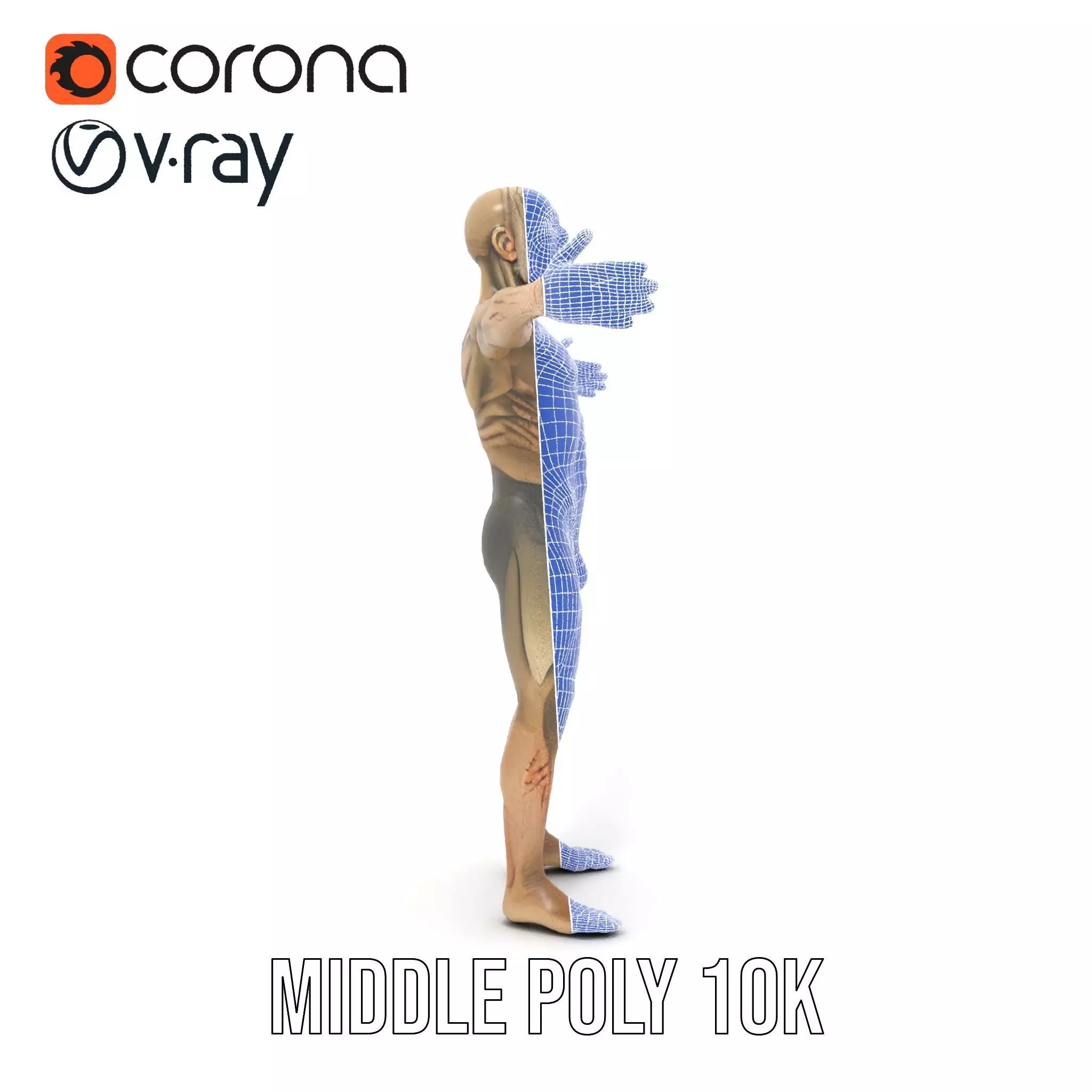 Zombie Creature Model Pack with Textures Low-poly 3D model_27