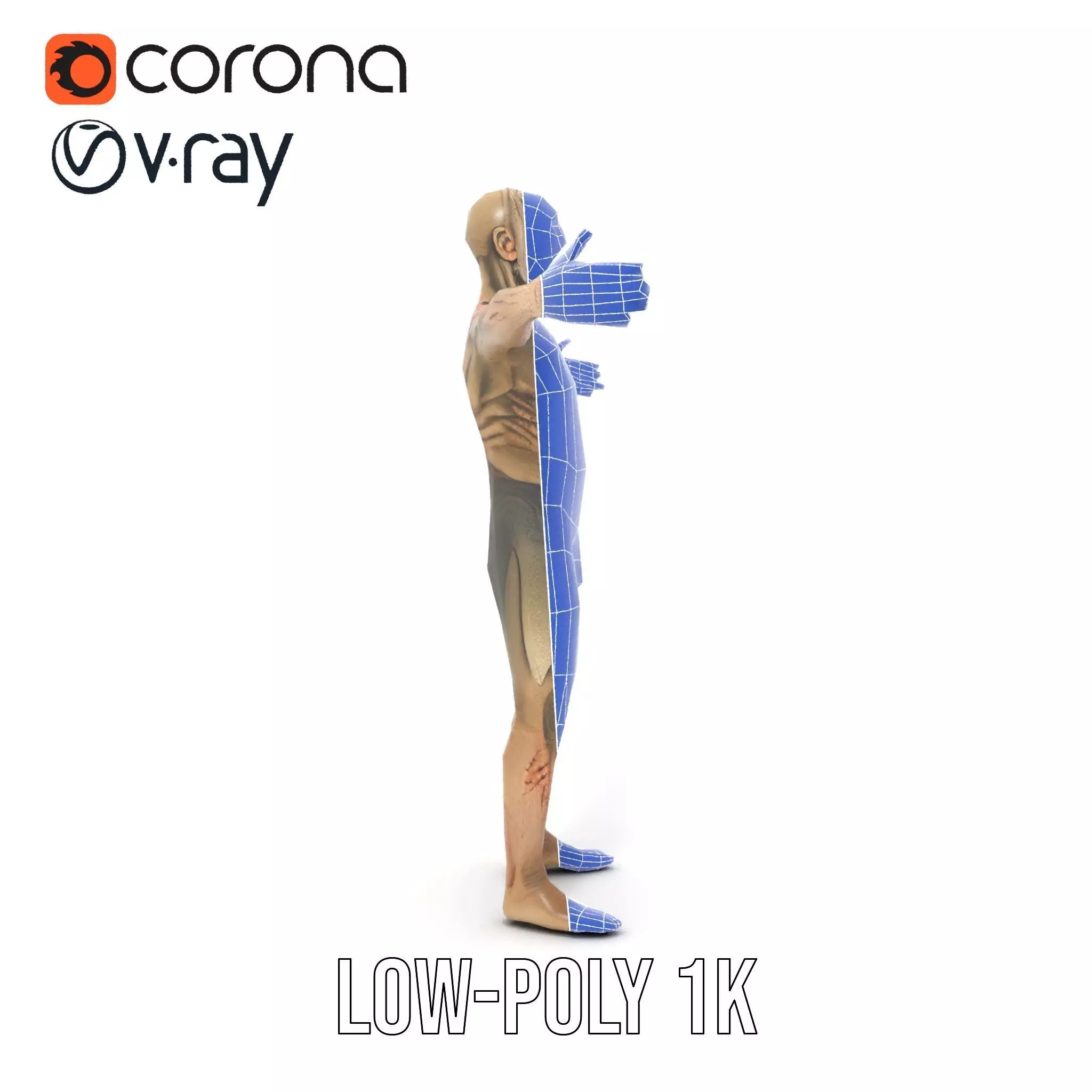 Zombie Creature Model Pack with Textures Low-poly 3D model_26