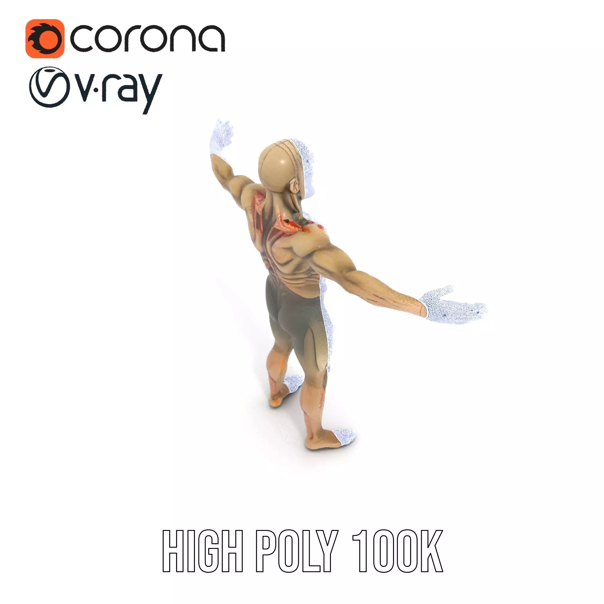 Zombie Creature Model Pack with Textures Low-poly 3D model_33