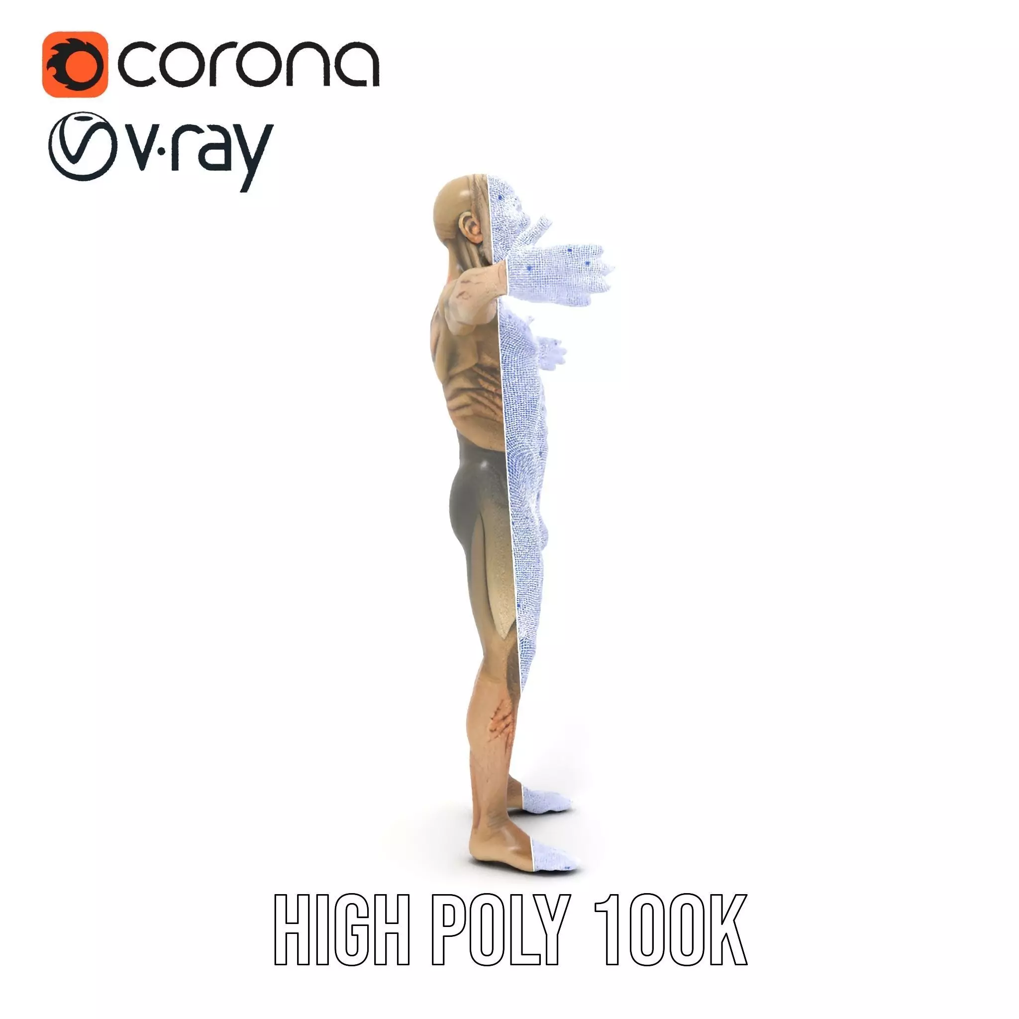 Zombie Creature Model Pack with Textures Low-poly 3D model_21