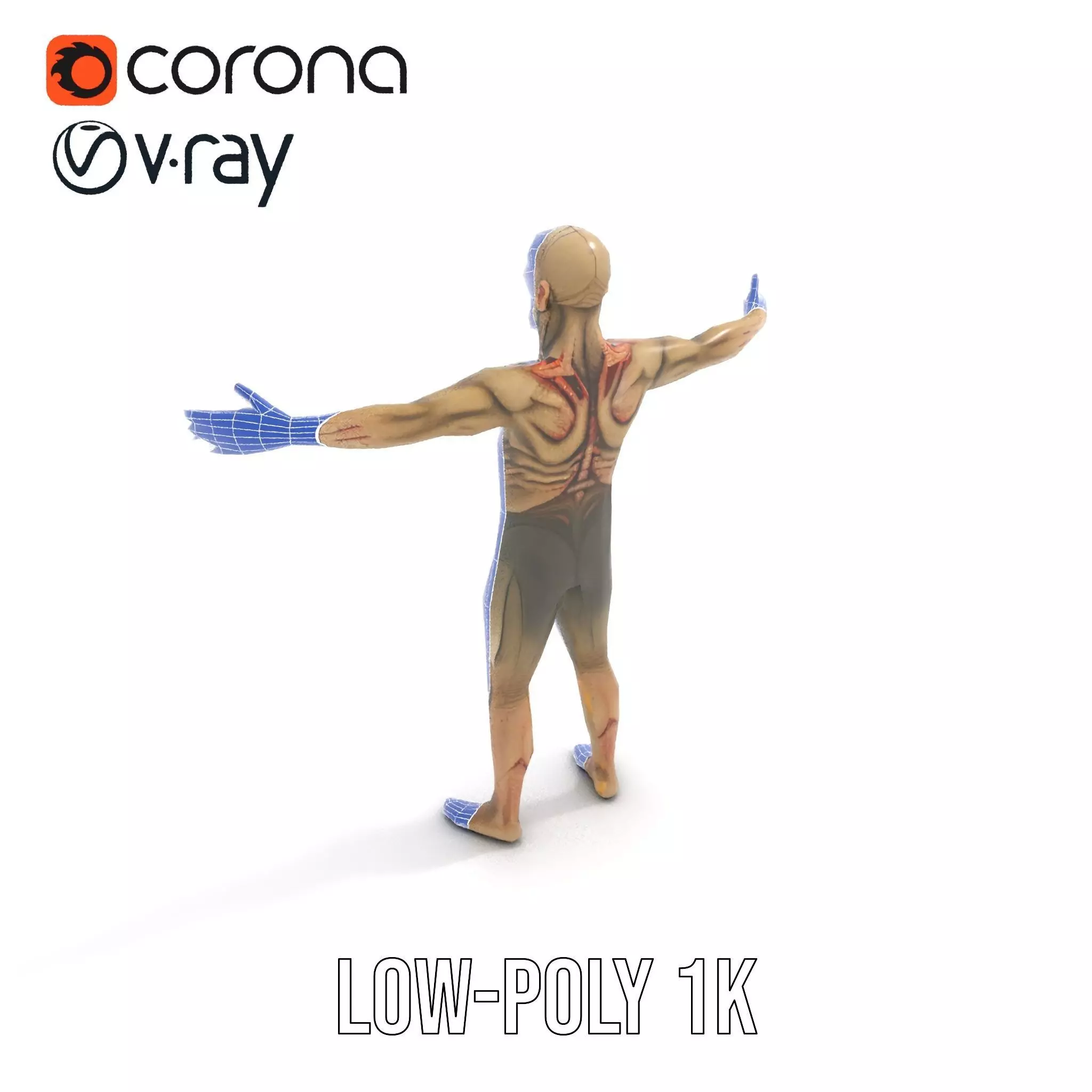 Zombie Creature Model Pack with Textures Low-poly 3D model_28