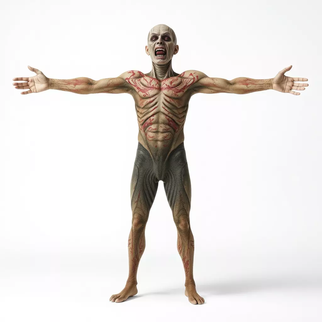 Zombie Creature Model Pack with Textures Low-poly 3D model_3