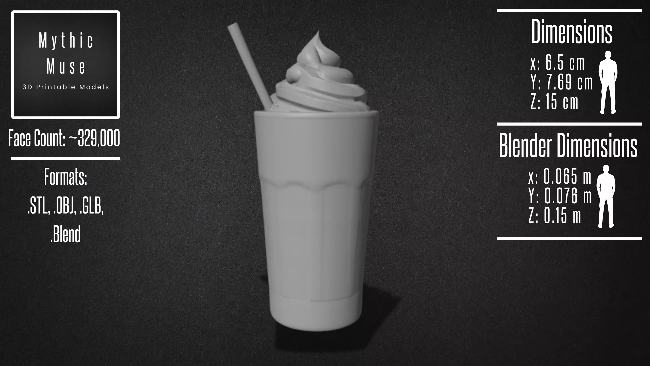 Milkshake with Straw Model 3D model_9