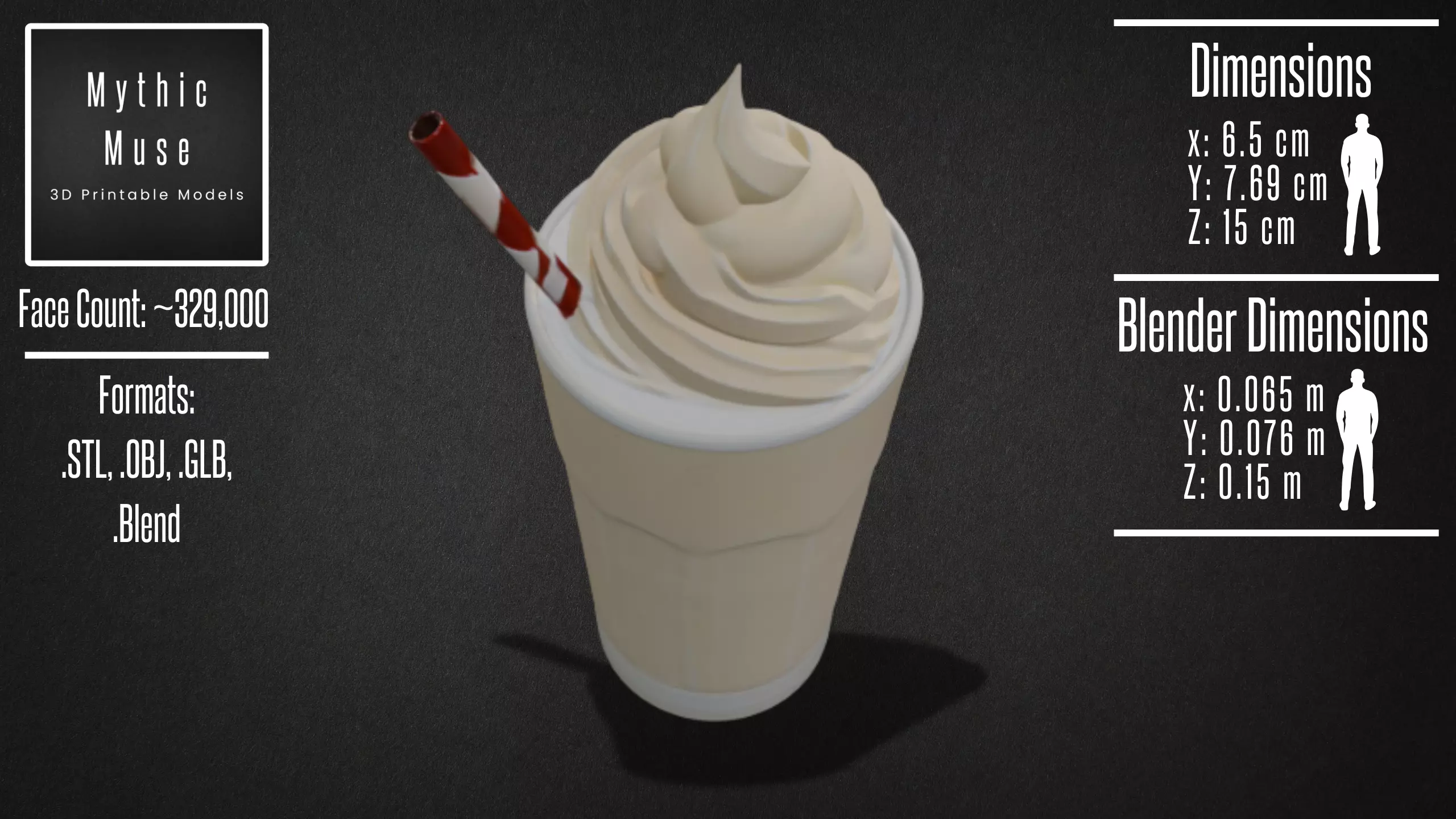 Milkshake with Straw Model 3D model_2