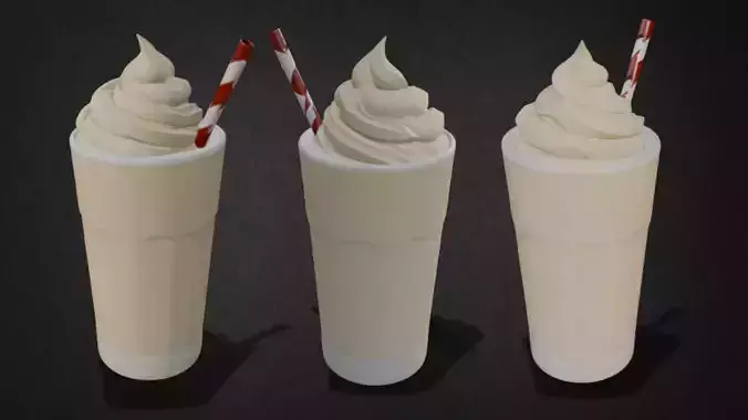 Milkshake with Straw Model