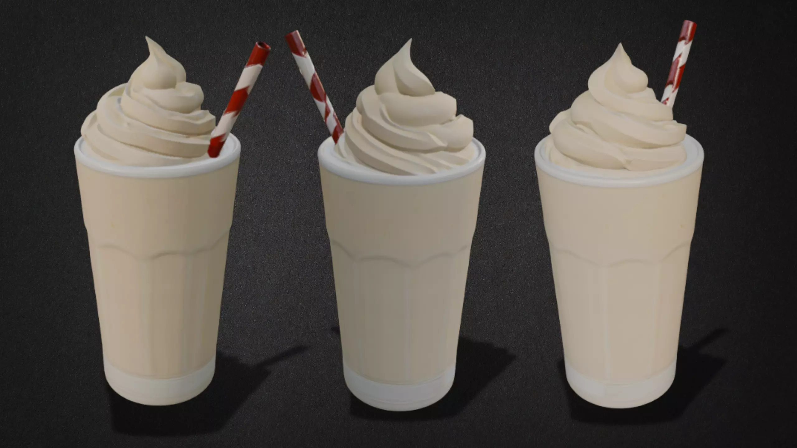 Milkshake with Straw Model 3D model_0