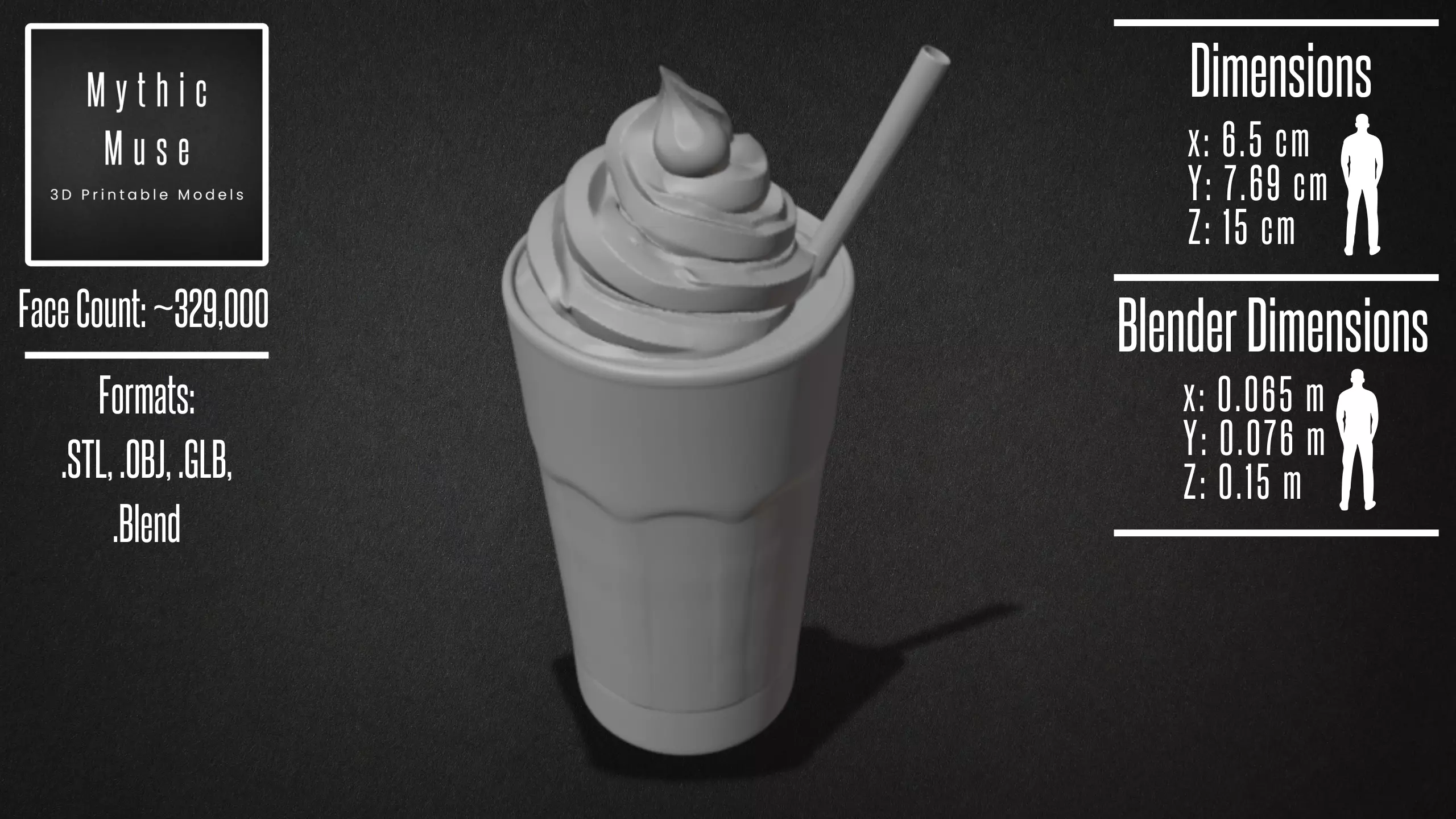 Milkshake with Straw Model 3D model_8